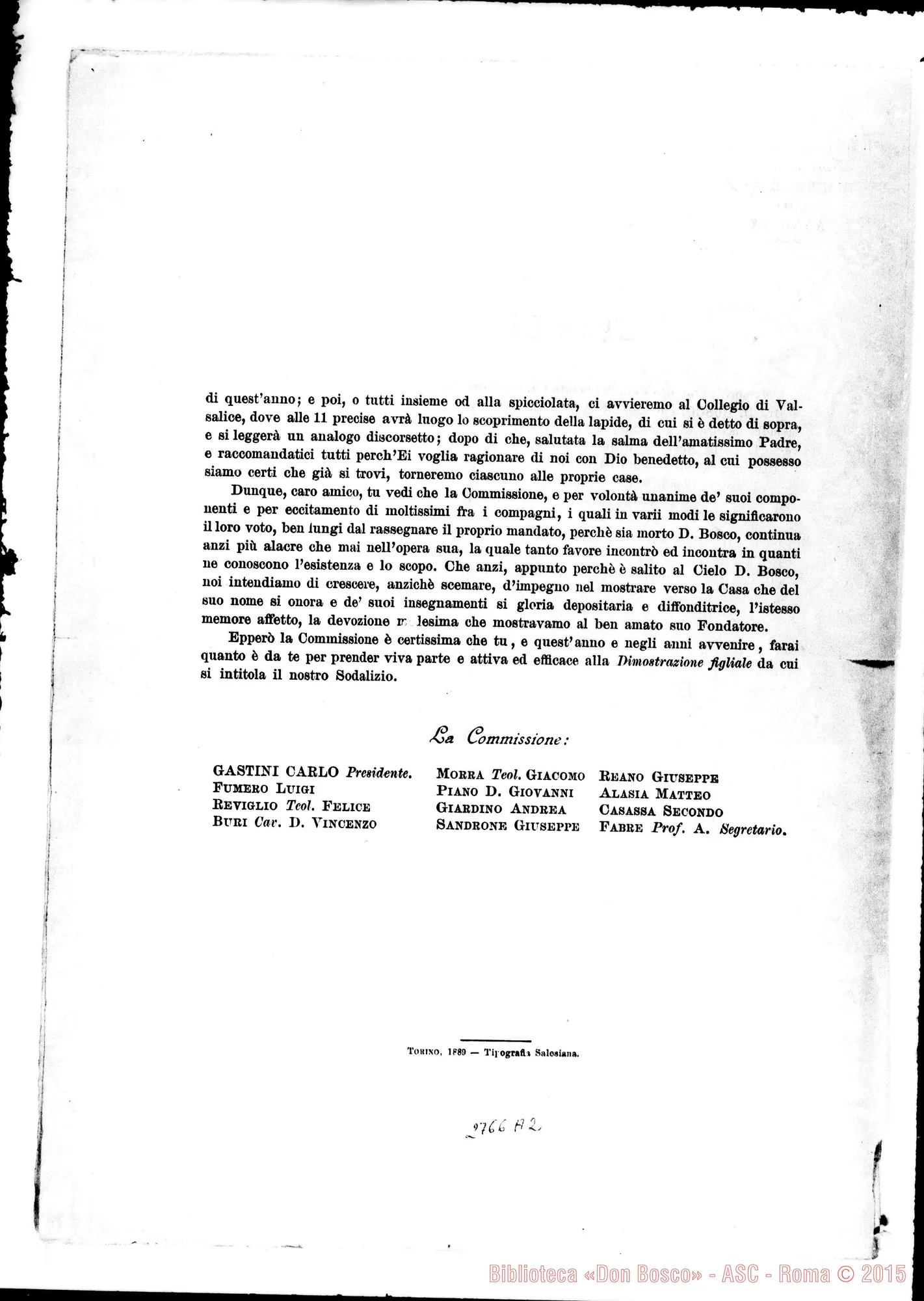 Fotogramma A 2 — Dimostrazione filiale (XX). Circolare della Commissione, il 22 mag.
