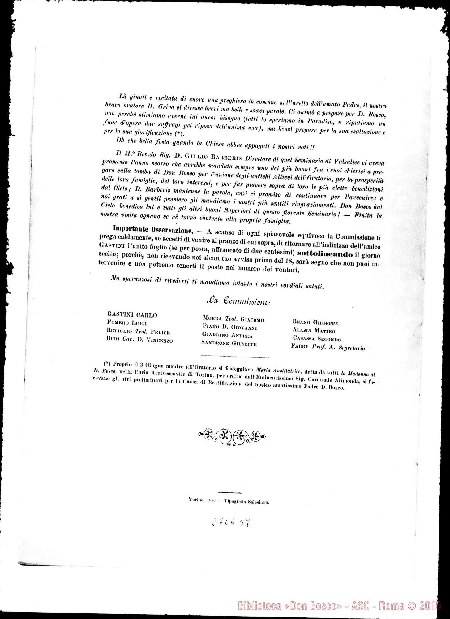 Fotogramma D 7 — Dimostrazione filiale (XXI). Circolare della Commissione, 1’ 8 lug.