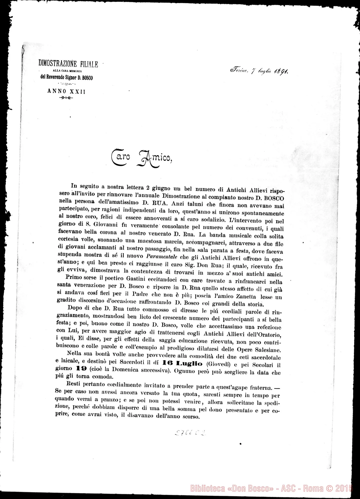 Fotogramma E 2 — Circolare della commissione il 7 lug.
