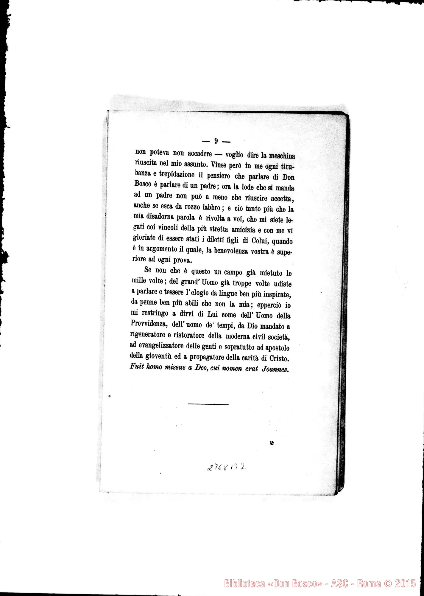 Fotogramma B 2 — Prof. Dott. Rossi teol. Antonio: Discorso