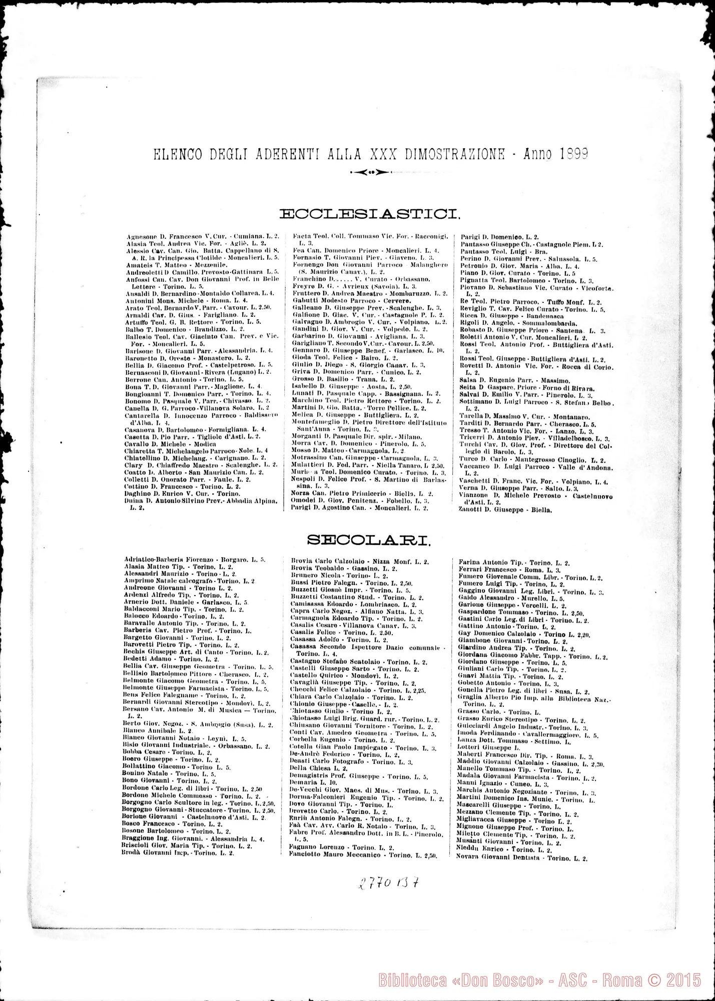 Fotogramma B 7 — Dimostrazione filiale (XXXI). Circolare della commissione il 26 mag.