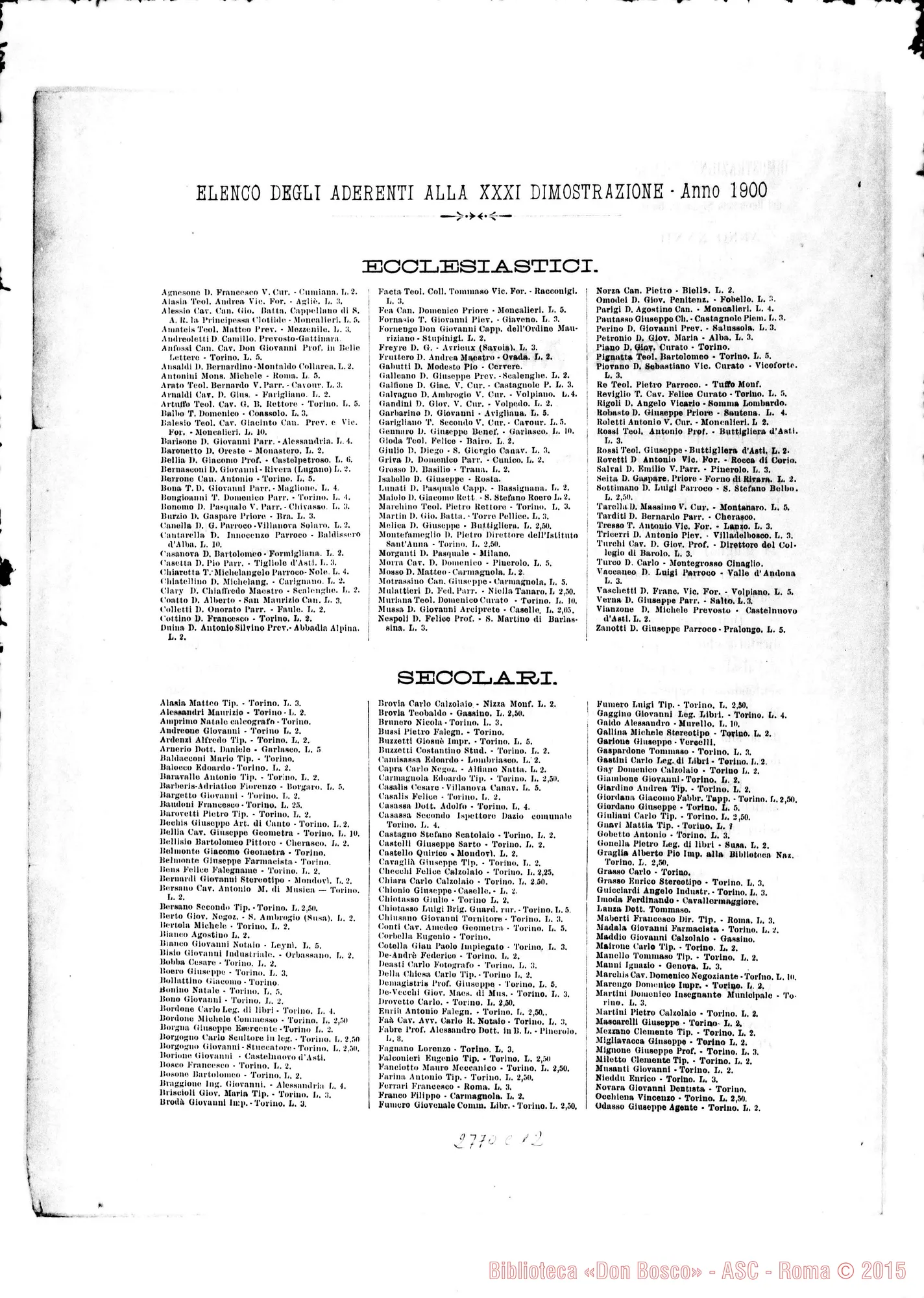 Fotogramma C 12 — Dimostrazione filiale (XXXII). Circolare della commissione il 3 giu.