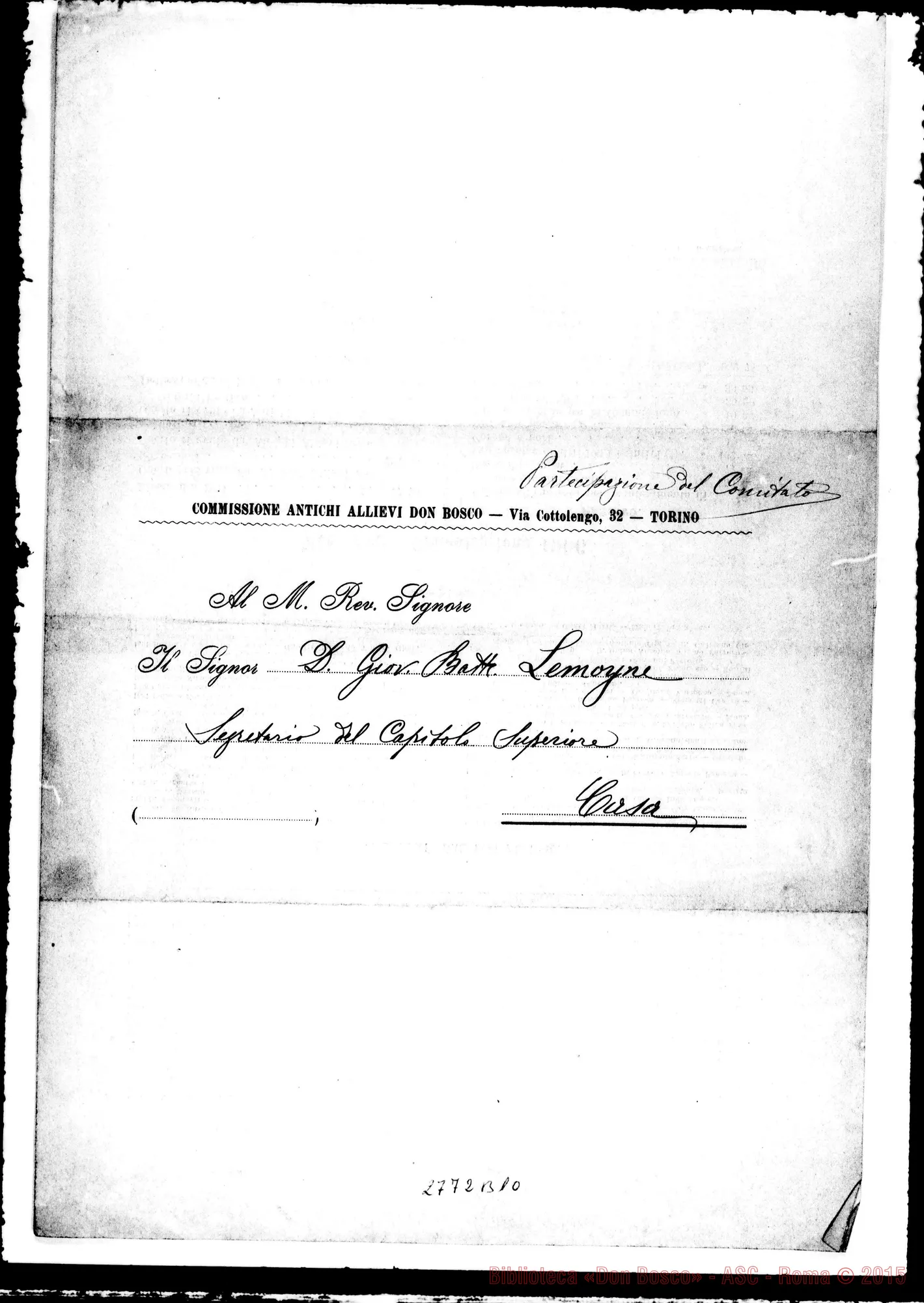 Fotogramma B 10 — Dimostrazione filiale (XXXVIII). Circolare della commissione il 3 giu.