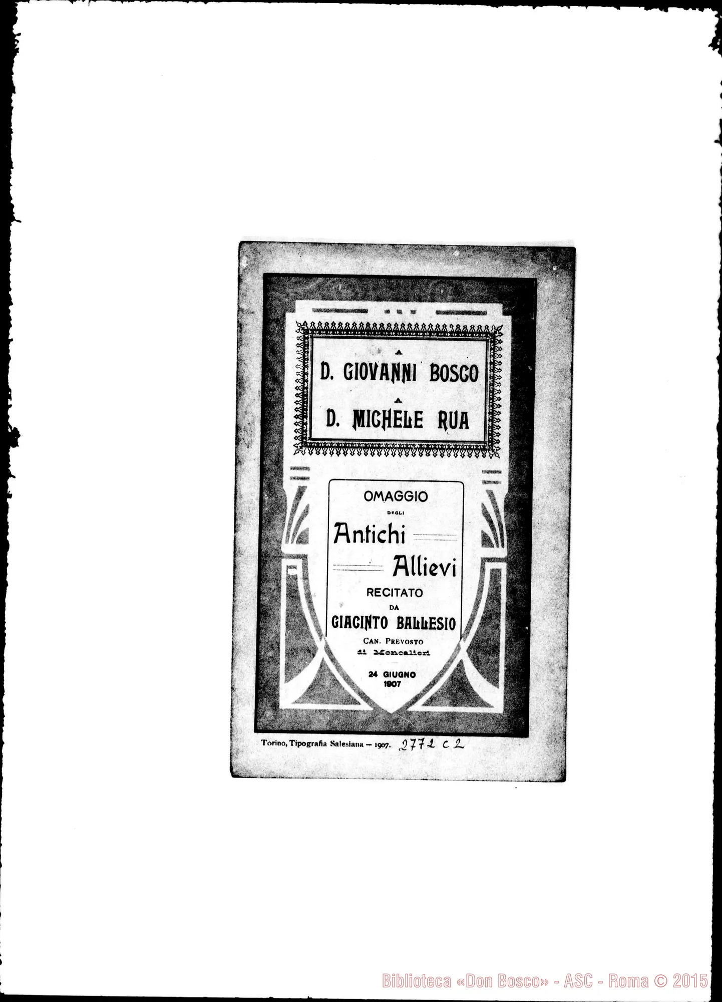 Fotogramma C 2 — Giacinto Ballesio, can.: discorso