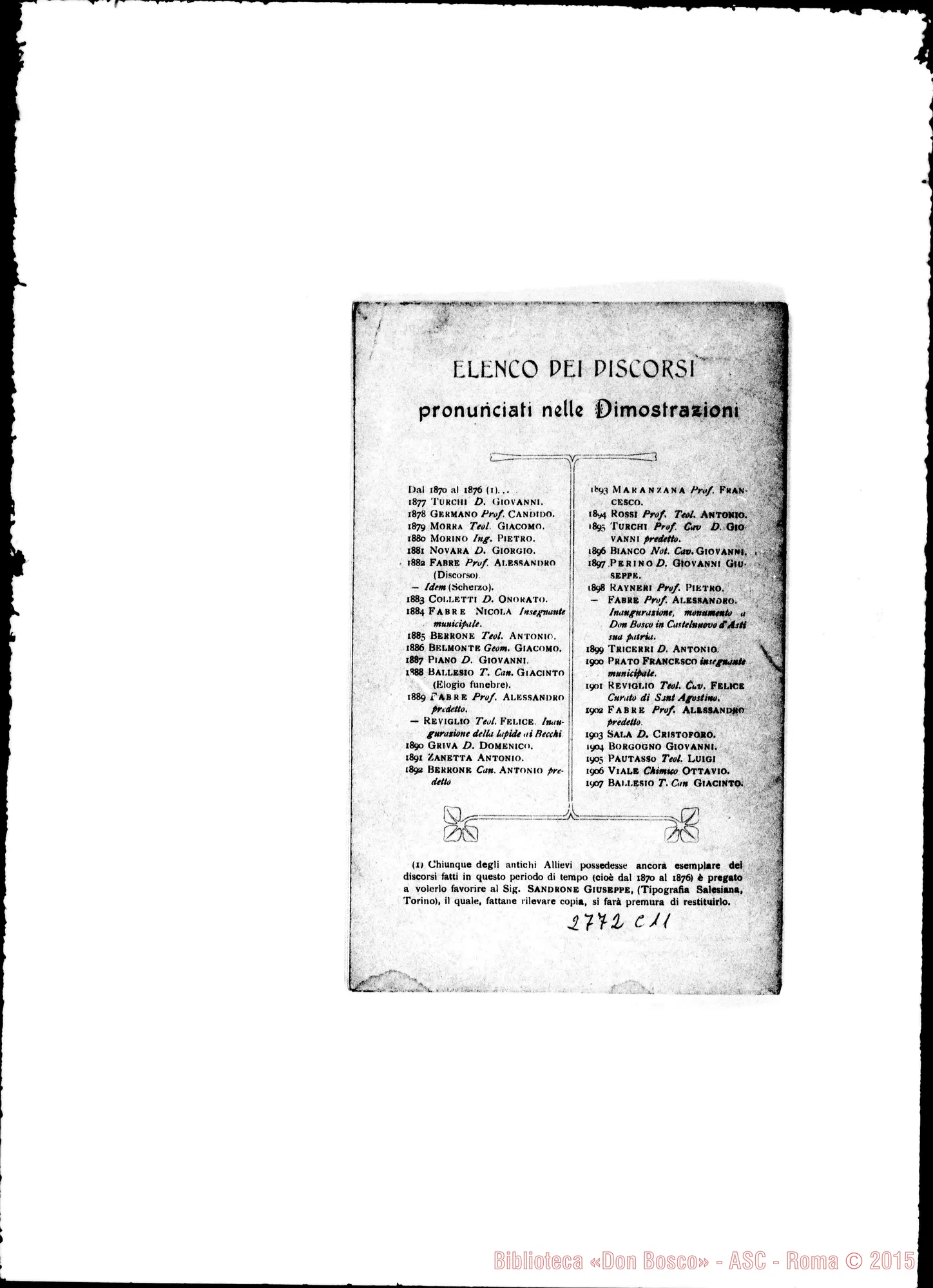 Fotogramma C 11 — Giacinto Ballesio, can.: discorso