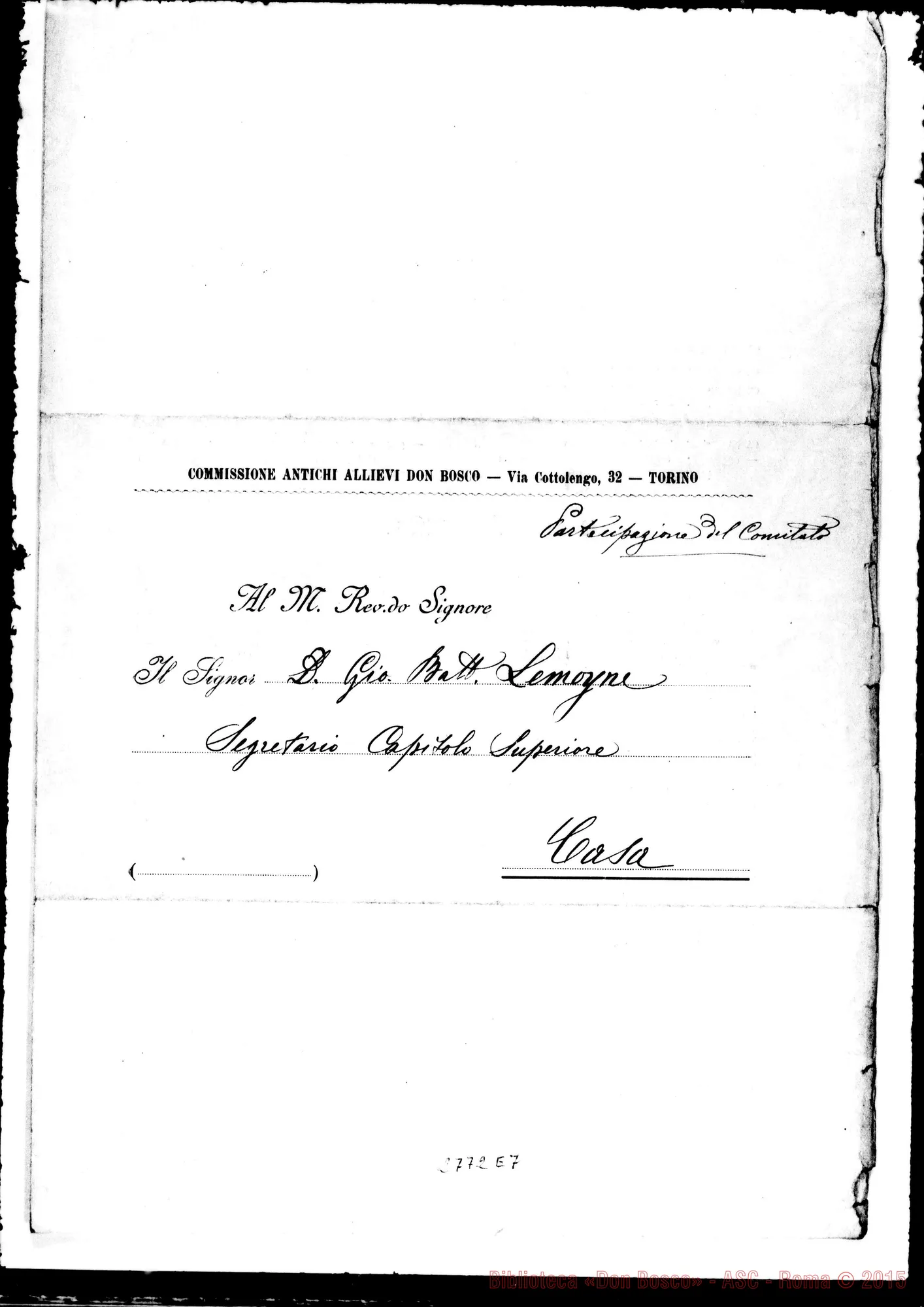 Fotogramma E 7 — Dimostrazione filiale (XXXIX). Circolare della commissione il 27 magg.