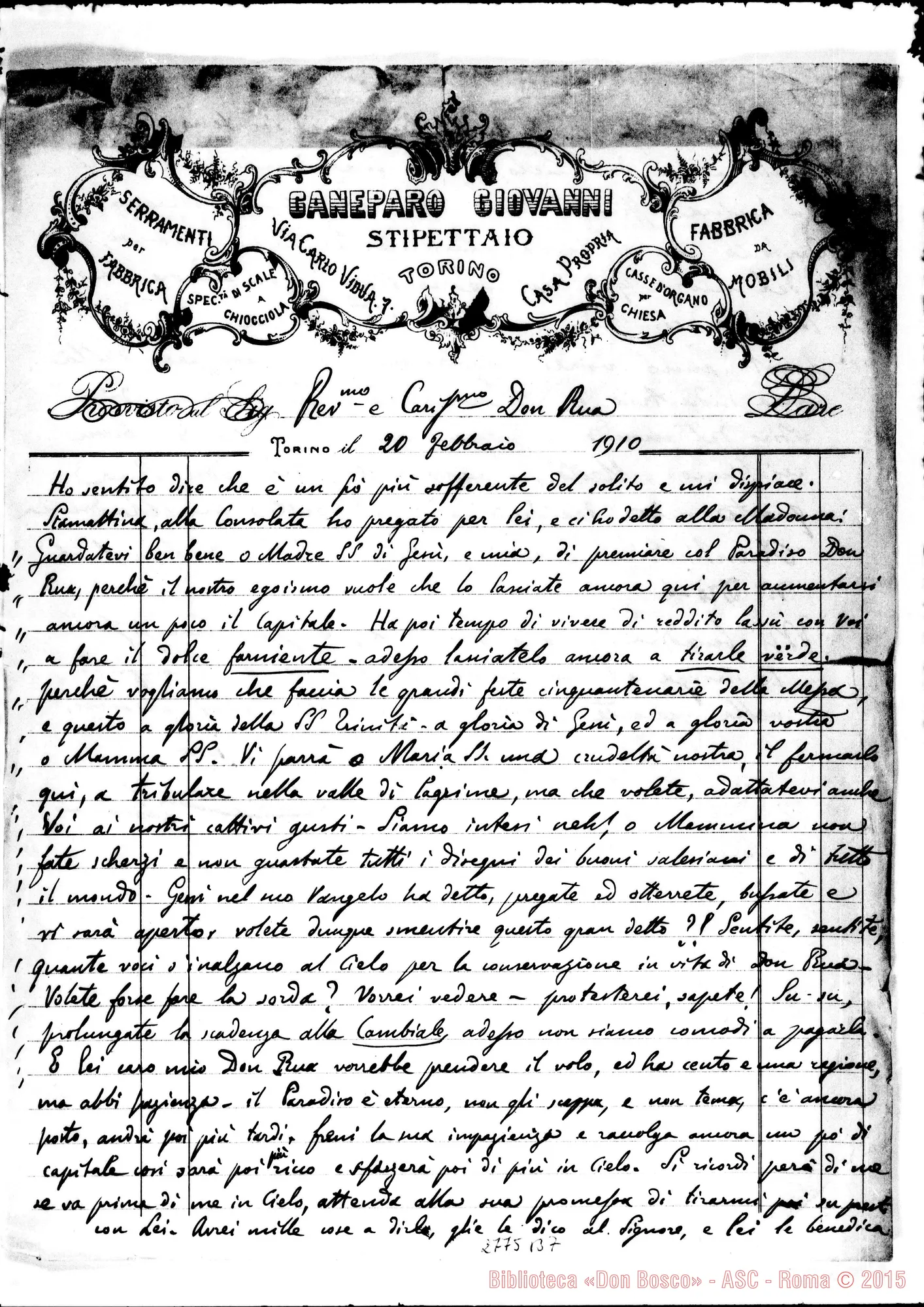 Fotogramma B 7 — Caneparo Giovanni, negoziante. Torino