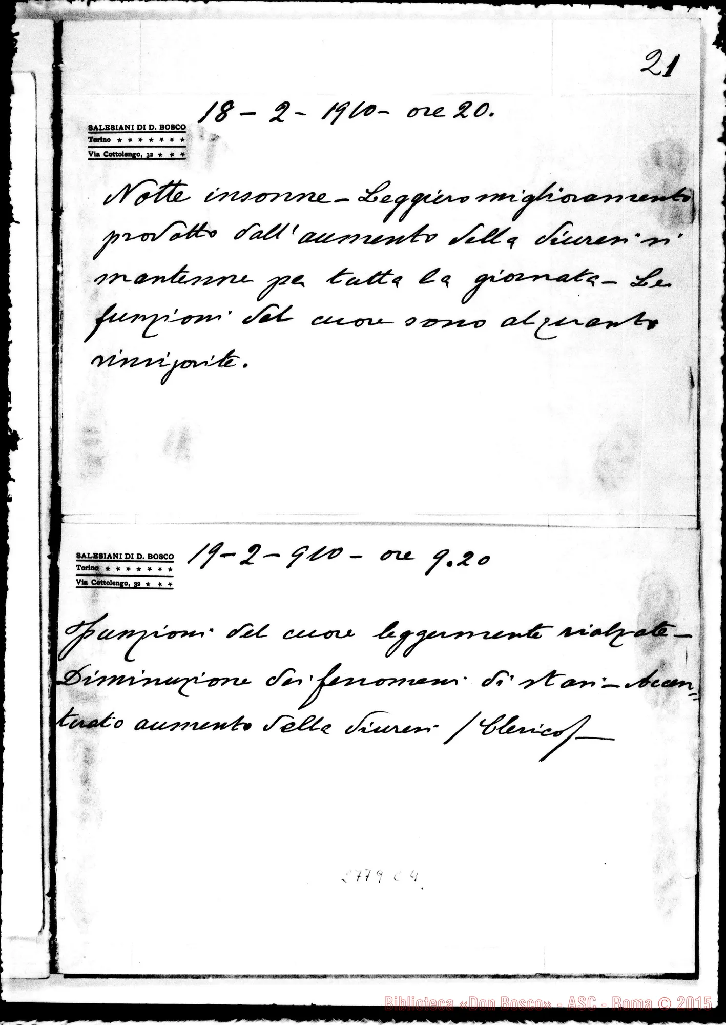 Fotogramma C 4 — Sul secondo periodo della malattia di D. Rua: Raccolta di brani di circolari di D. Rinaldi, ritagli di giornali E ms. vari