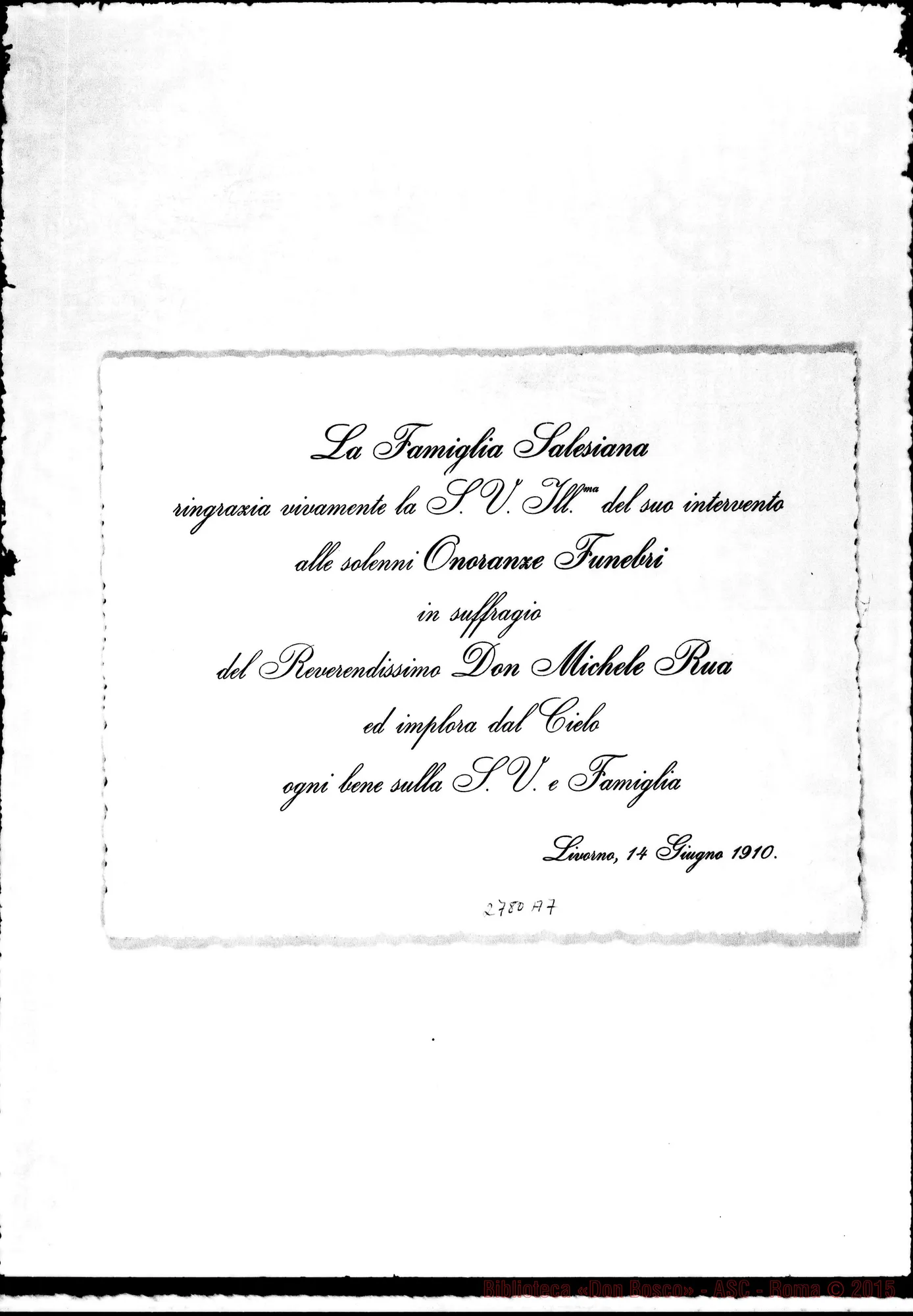 Fotogramma A 7 — Loreto: annunzio della morte E invito ai funerali