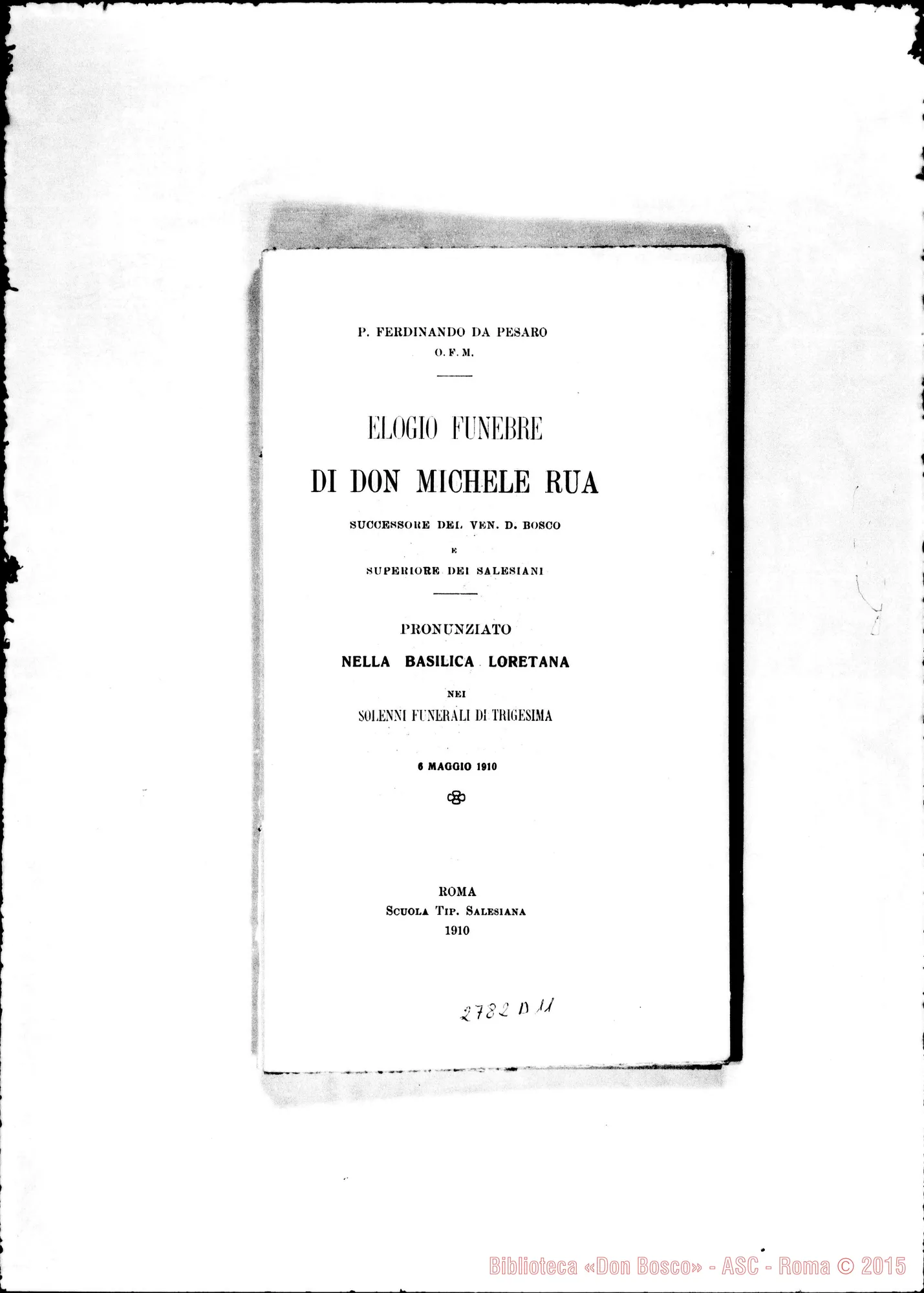 Fotogramma D 11 — Loreto: P. Ferdinando da Pesaro. OFM, nella basilica loretana, il 6-05-1910