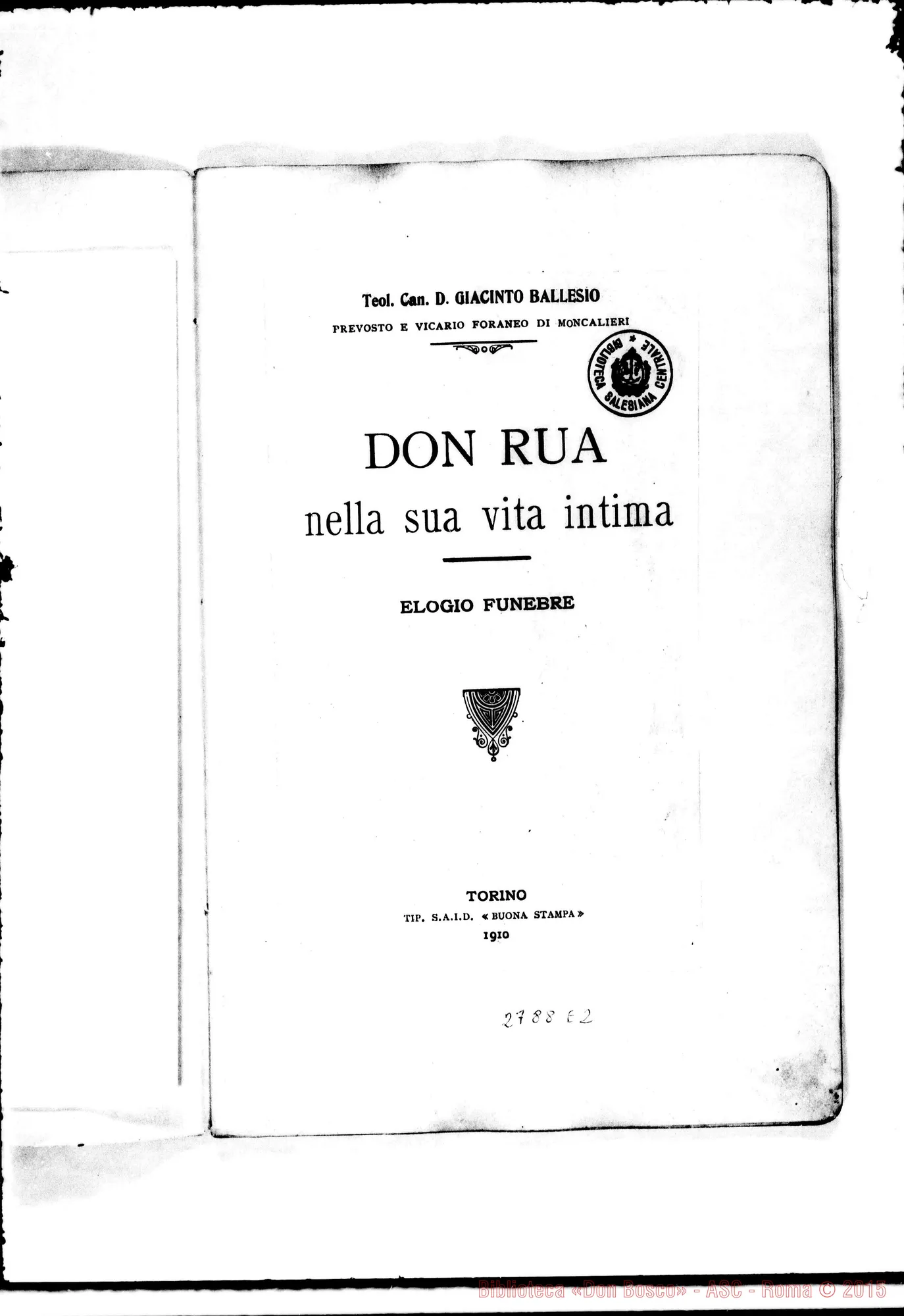 Fotogramma E 2 — Torino-SS.Martiri: Can. Giacinto Ballesio, Vie.Foraneo, il 12-06-1910