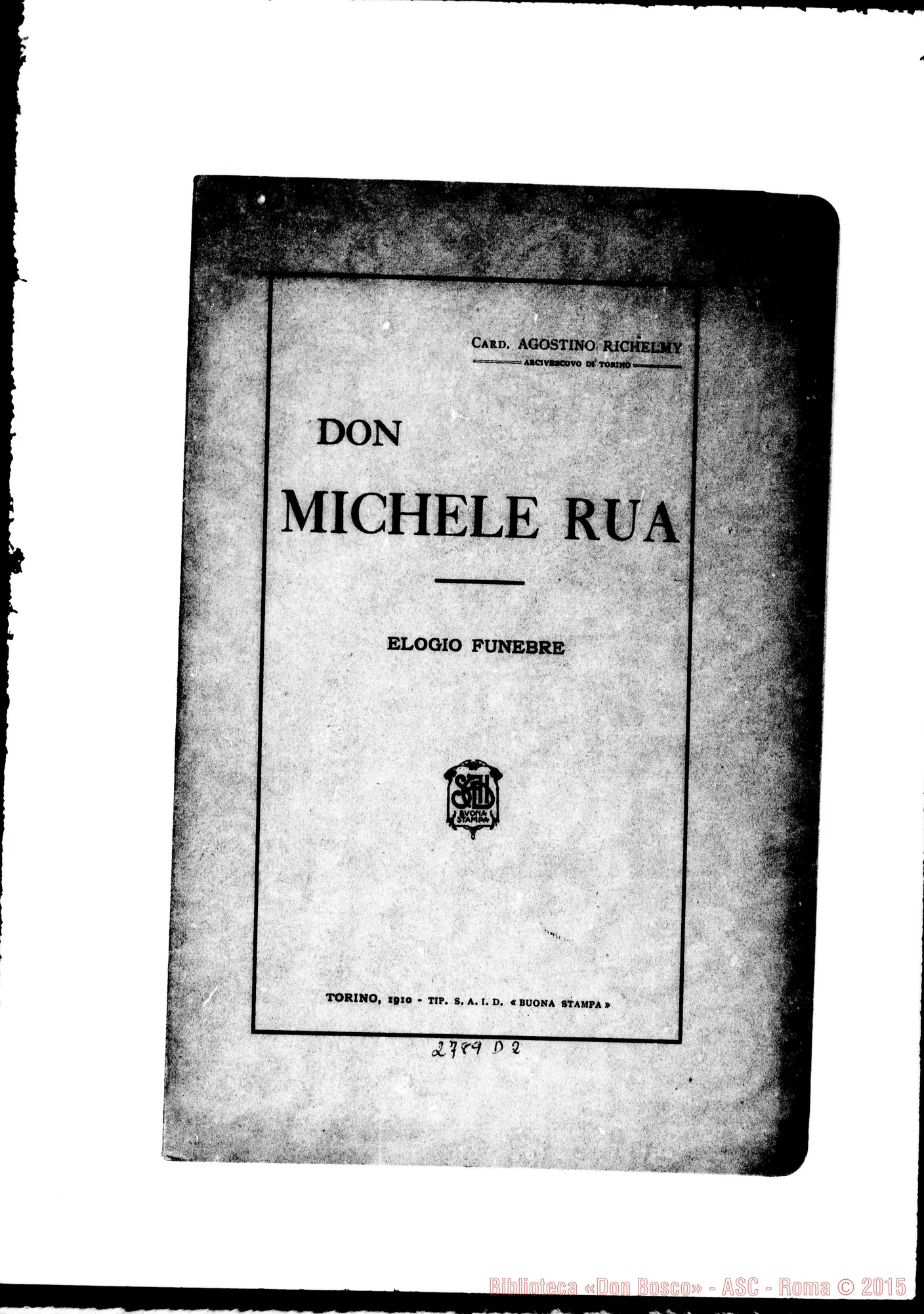 Fotogramma D 2 — Torino-Santuario Maria Aus.: Card. Agostino Richelmy, il 10-05-1910