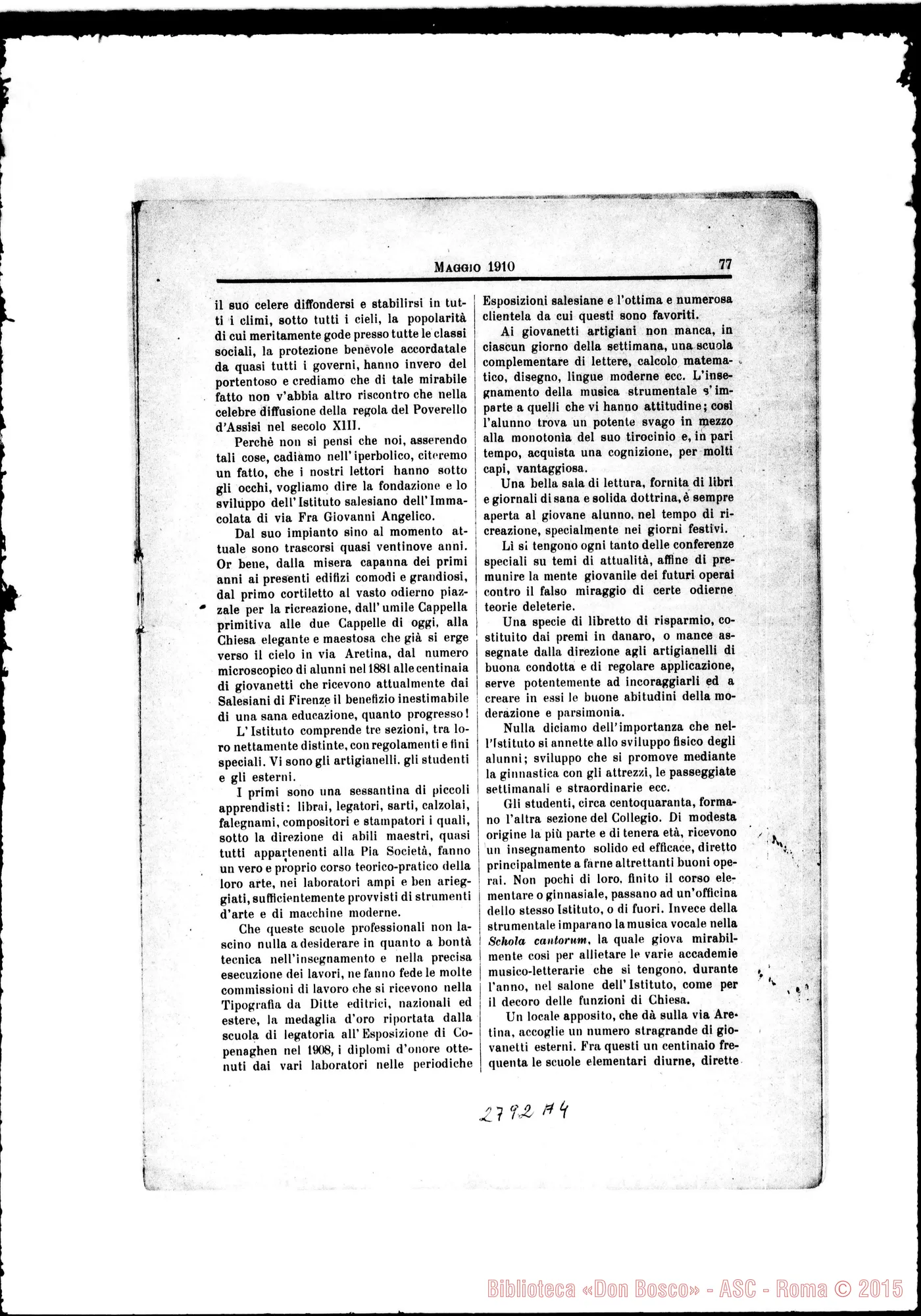 Fotogramma A 4 — «Ars et Charitas». Anno Vili, n.5 dedicato alla memoria