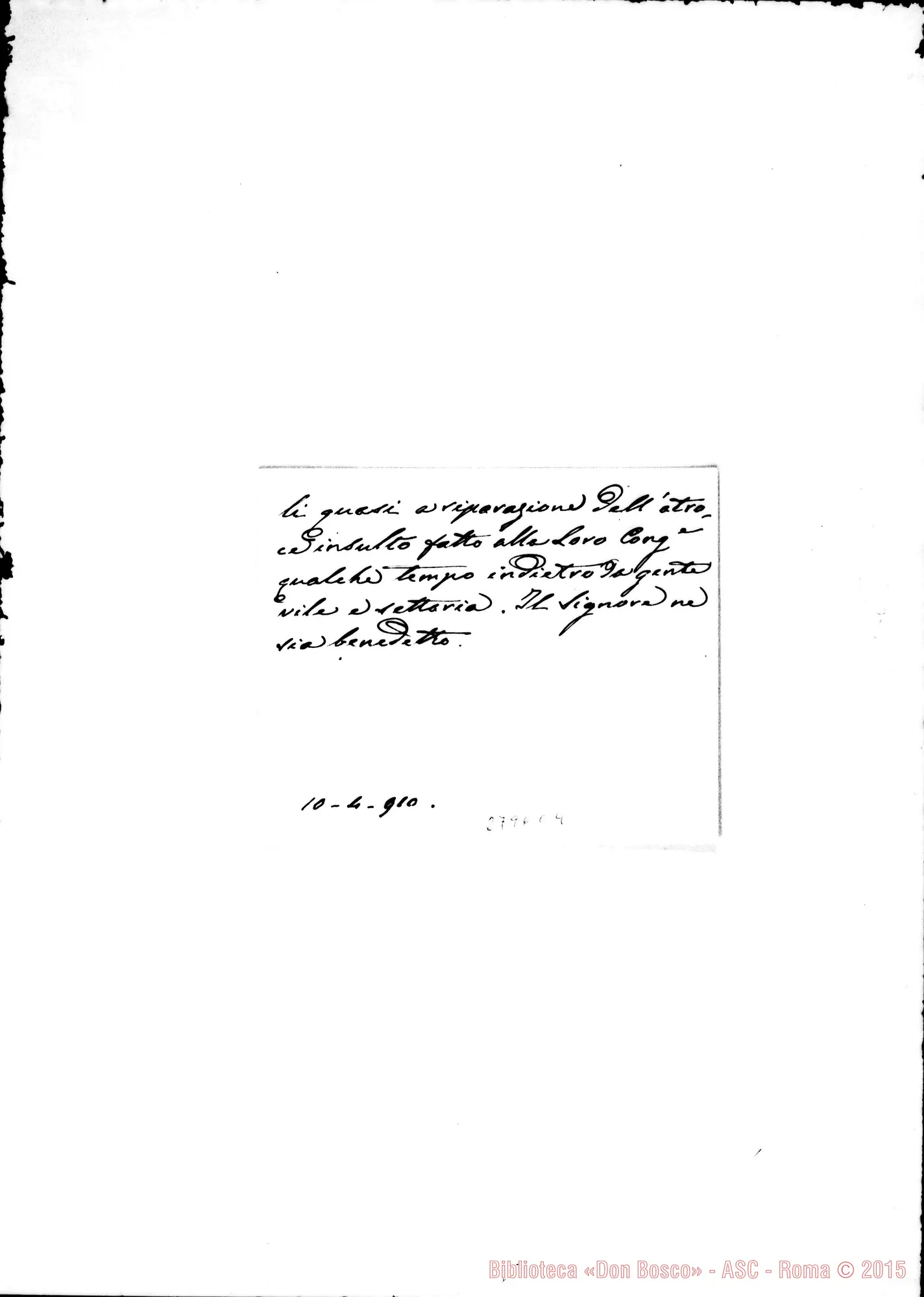Fotogramma C 4 — Cagiano de Azevedo Ottavio. Biglietto da visita