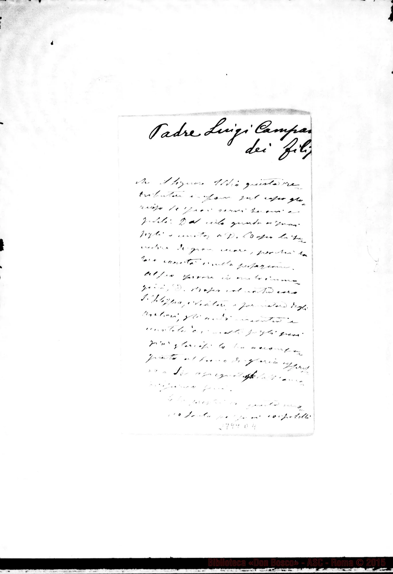 Fotogramma D 4 — Campani Luigi, Superiore dei Filippini. Firenze