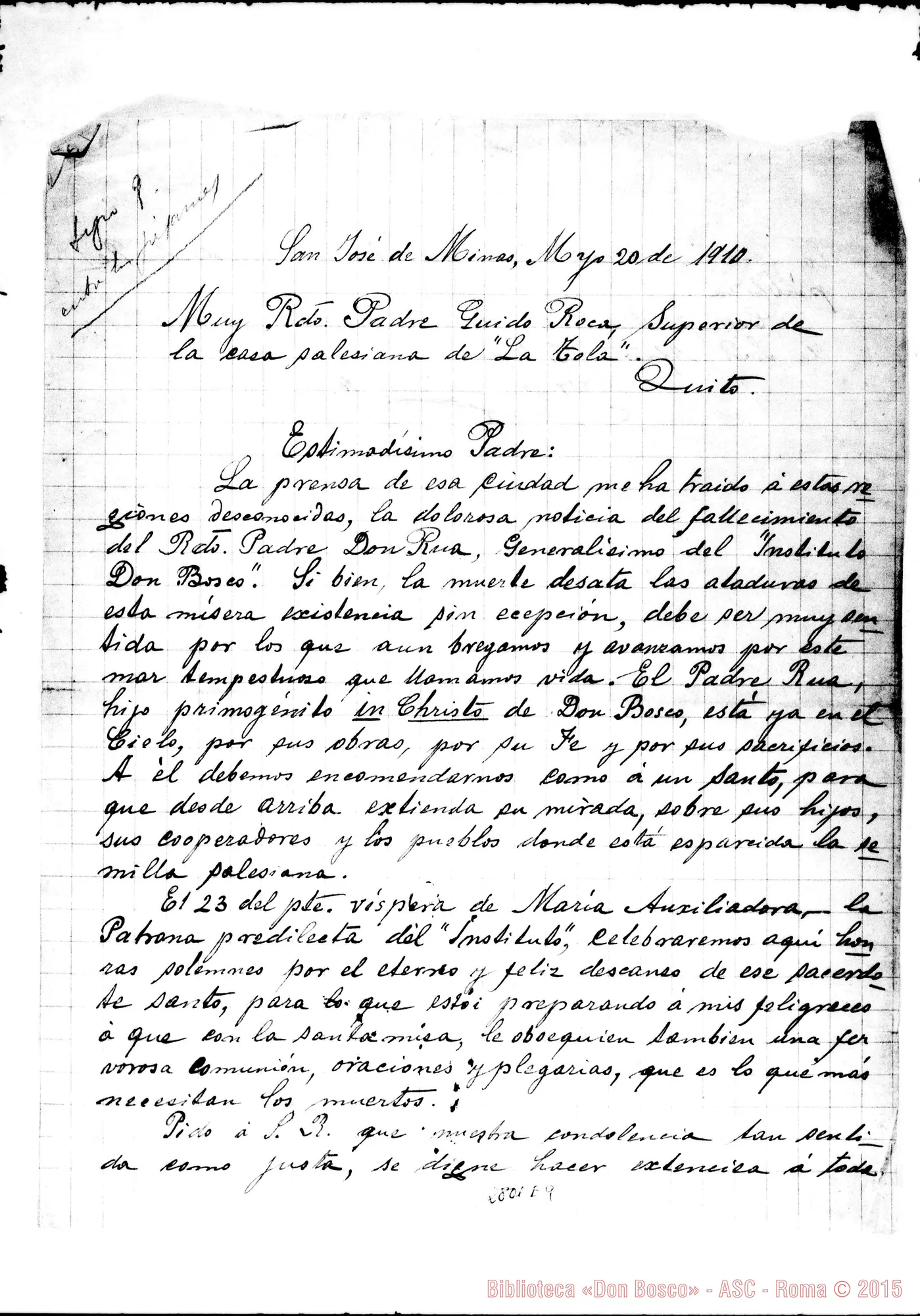 Fotogramma E 9 — Palacios Gregorio. S. José de Minas. Quito (Equatore)