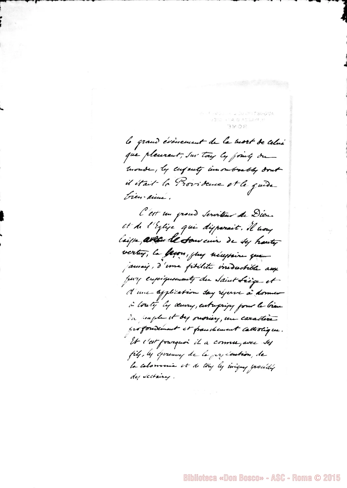 Fotogramma D 7 — Superiori: Augustins de l’Assomption. E. Bailly, Superiore Generale. Roma