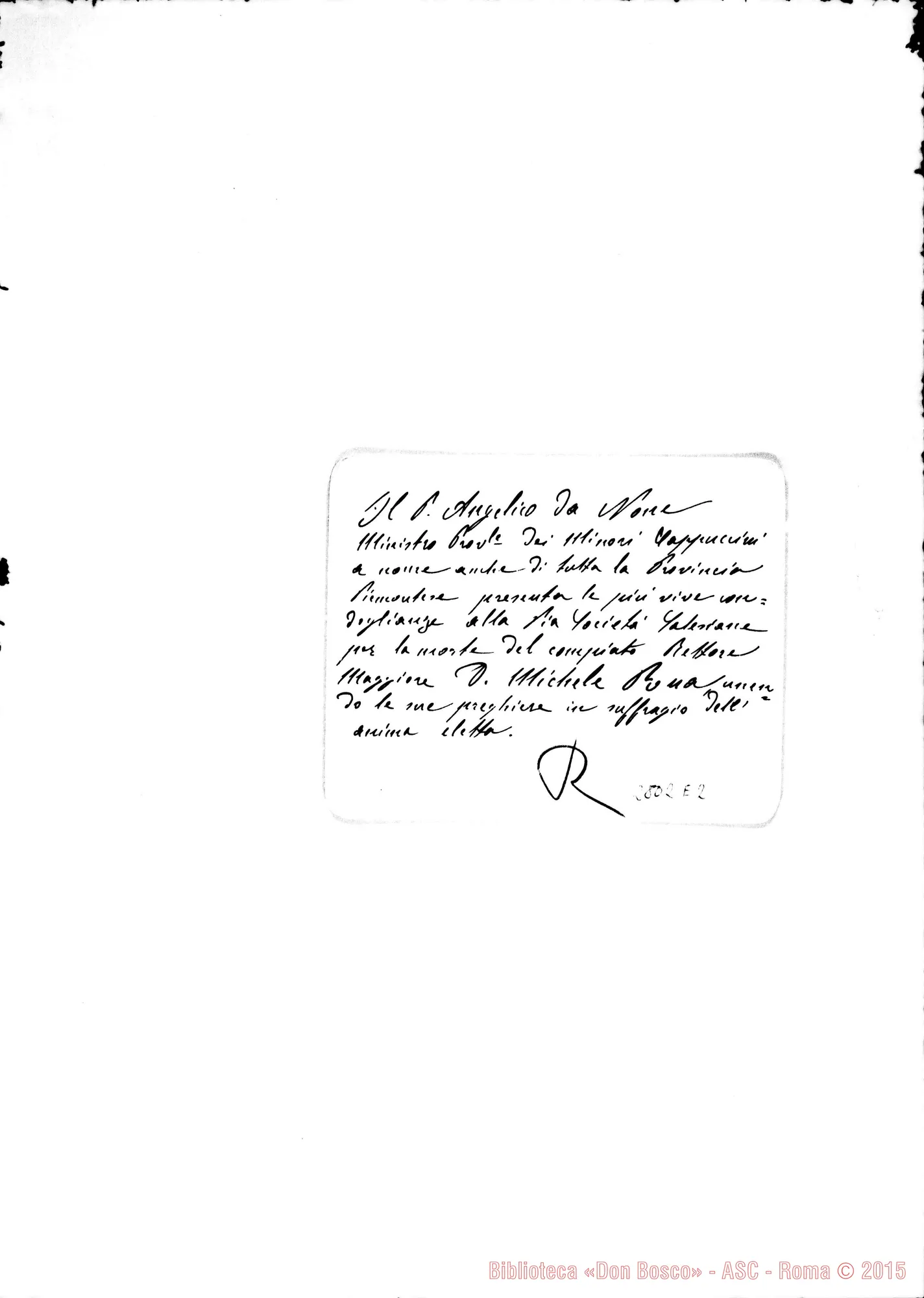 Fotogramma E 2 — Frati Minori Cappuccini. P. Angelico da None. Prov. Piemontese