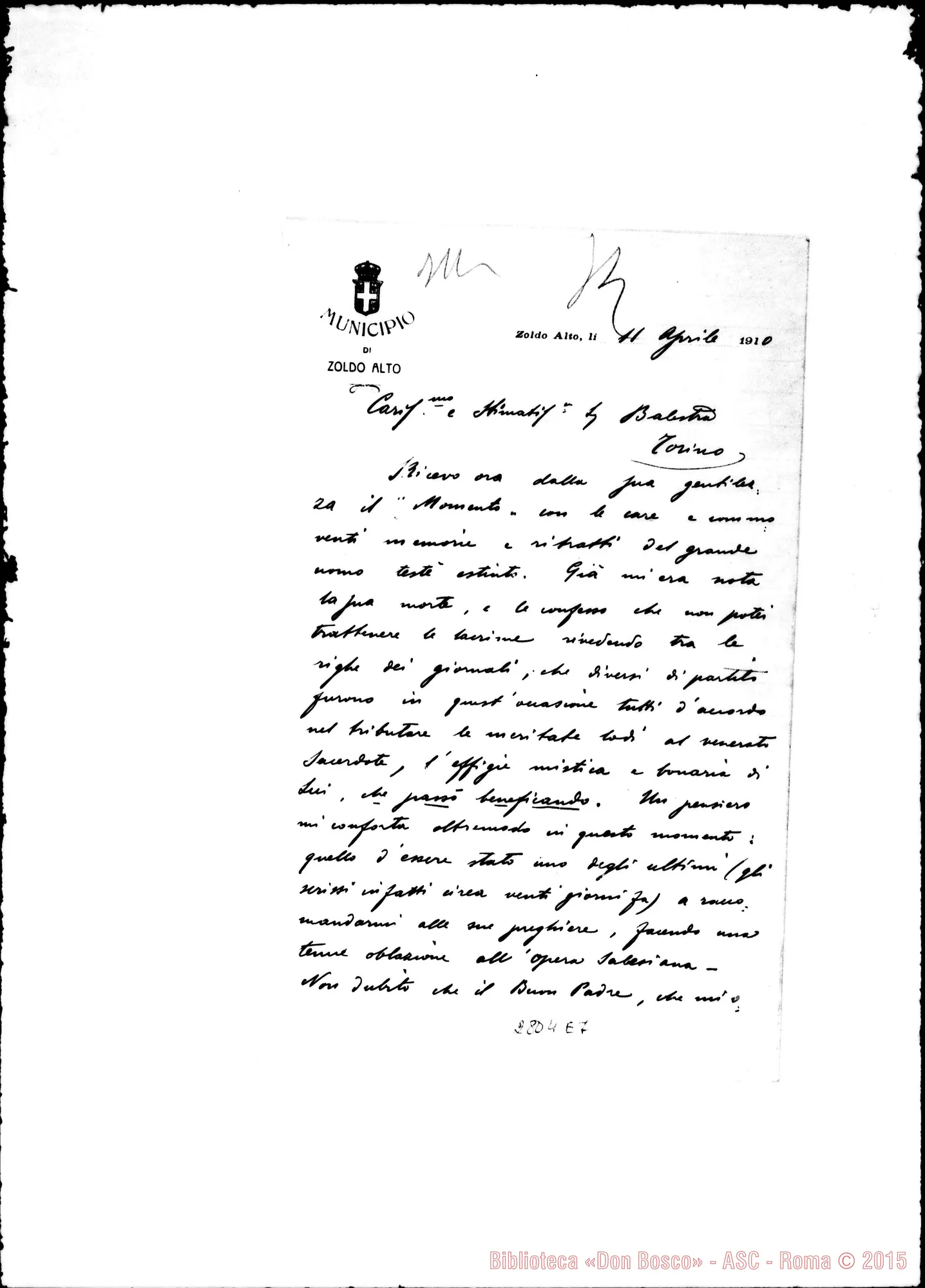 Fotogramma E 7 — Guerra Osvaldo. Municipio di Zoldo Alto
