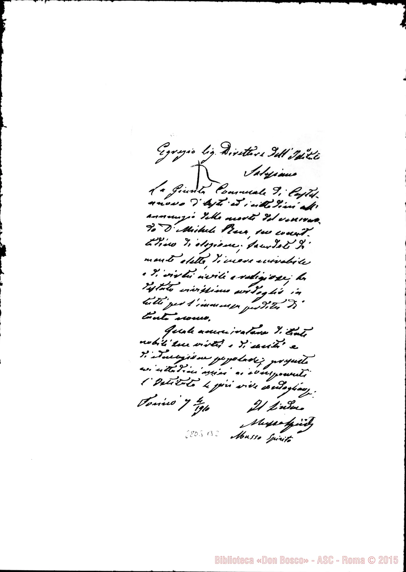 Fotogramma B 2 — Musso Spirito, sindaco. Castelnuovo d’Asti
