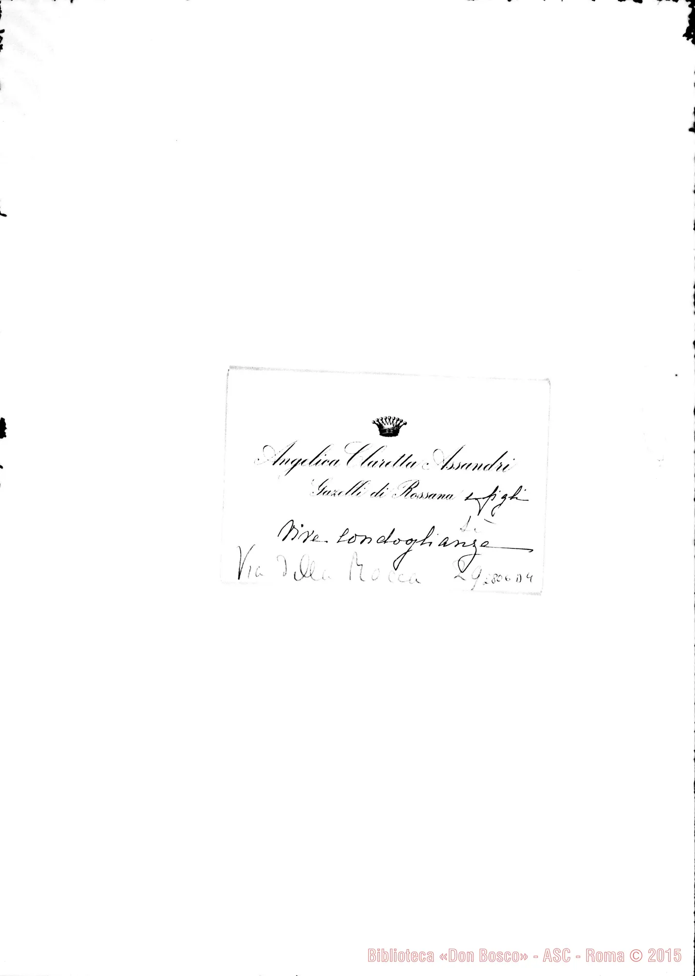 Fotogramma D 4 — Assandri Gazelli di Rossana Angelica Garetta. Biglietto da visita