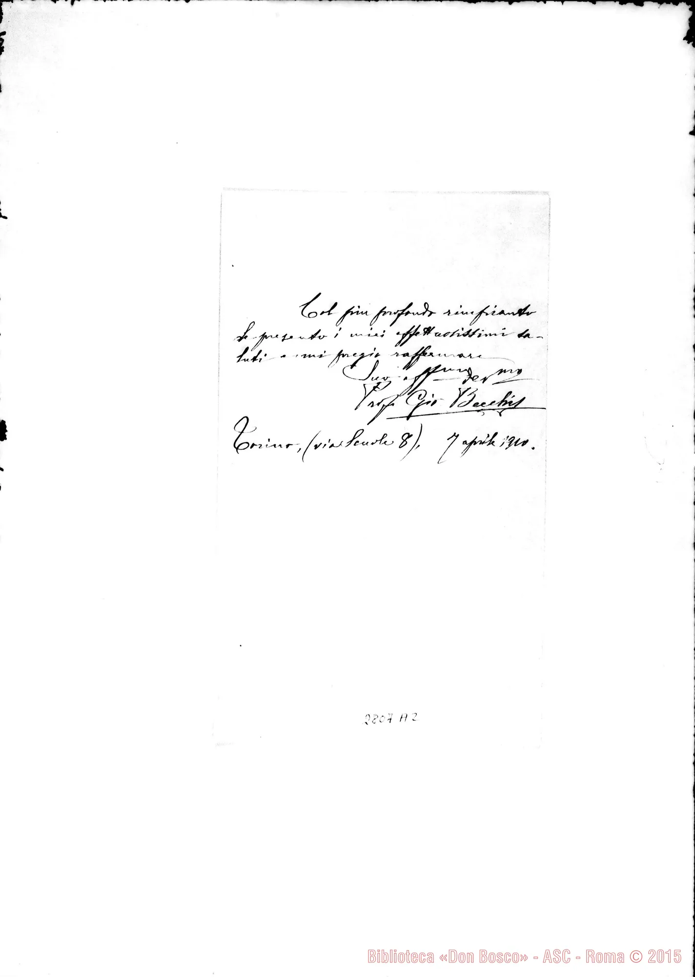 Fotogramma A 2 — Becchis Giovanni, professore. Torino