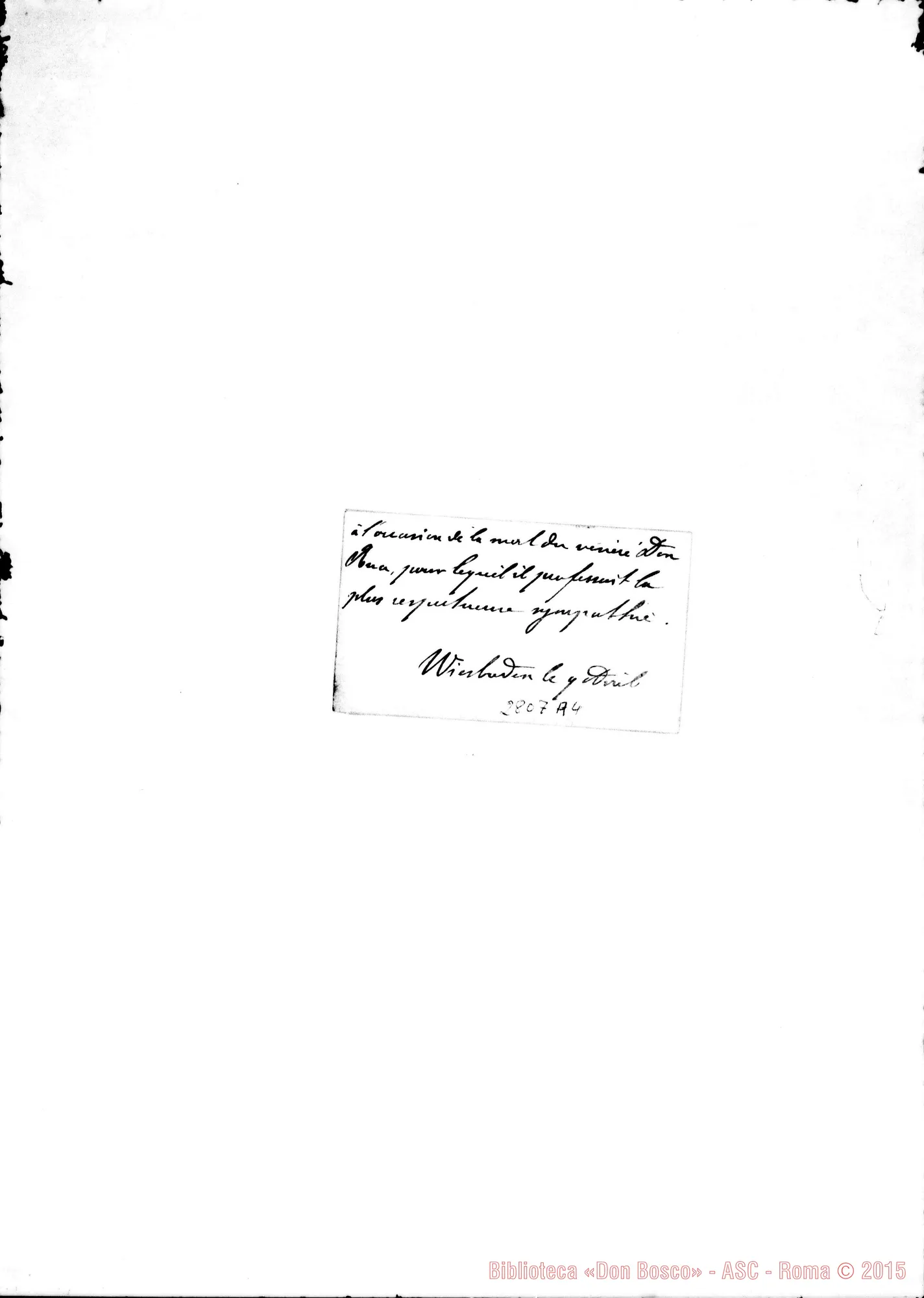 Fotogramma A 4 — Begasse Joseph, consul général d’Autriche-Hongrie. Liège. Biglietto da visita