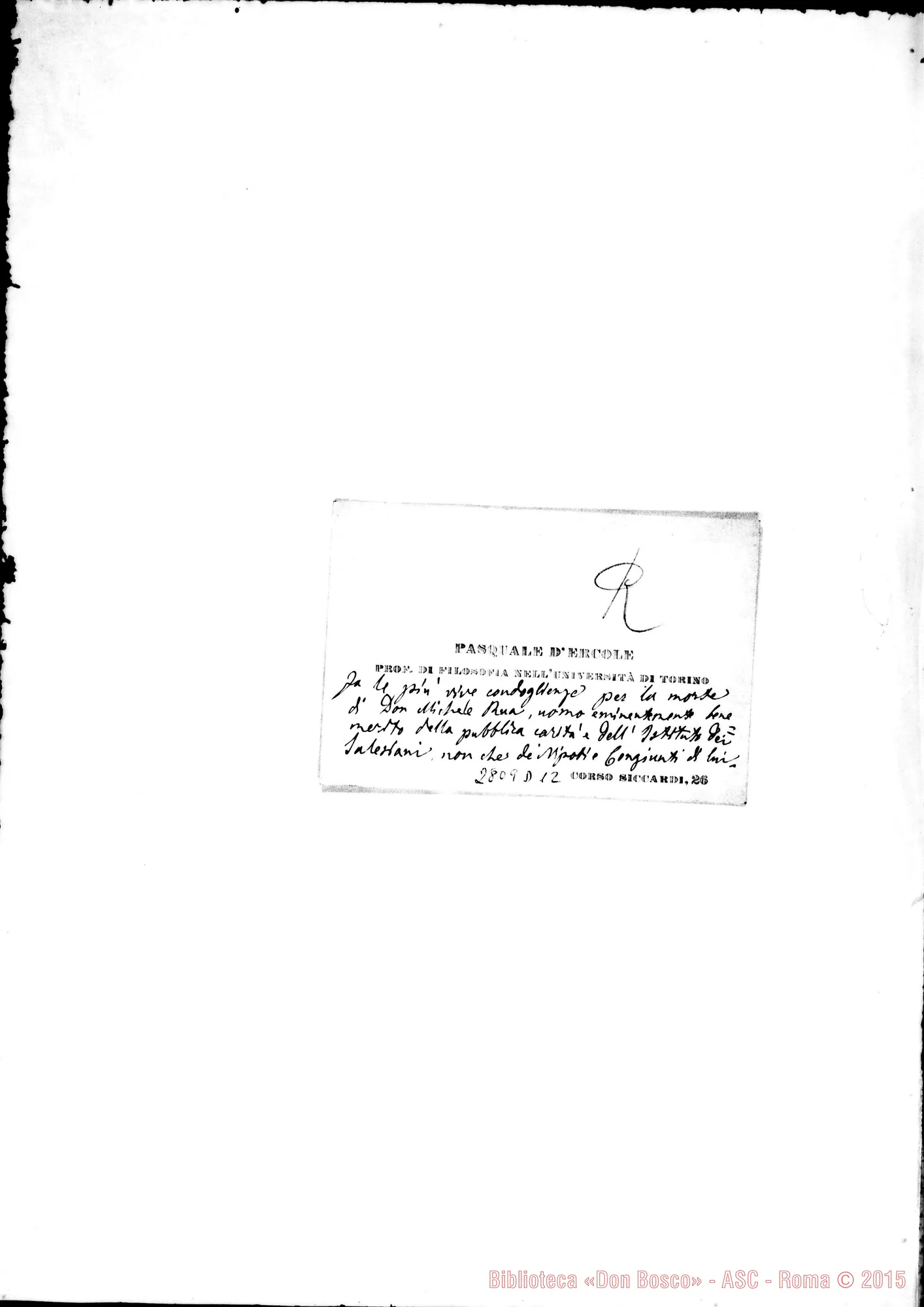 Fotogramma D 12 — D’Èrcole Pasquale, professore. Biglietto da visita