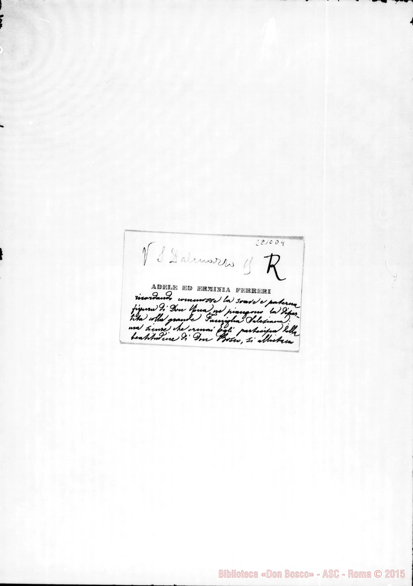 Fotogramma D 4 — Ferreri Adele ed Erminia. Biglietto da visita