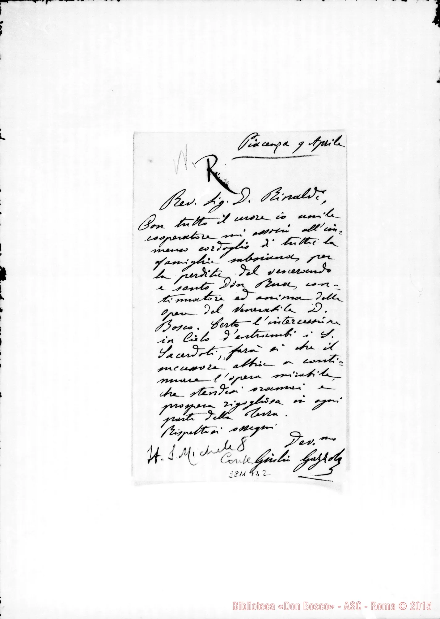 Fotogramma B 2 — Gazzola Giulio, conte. Piacenza