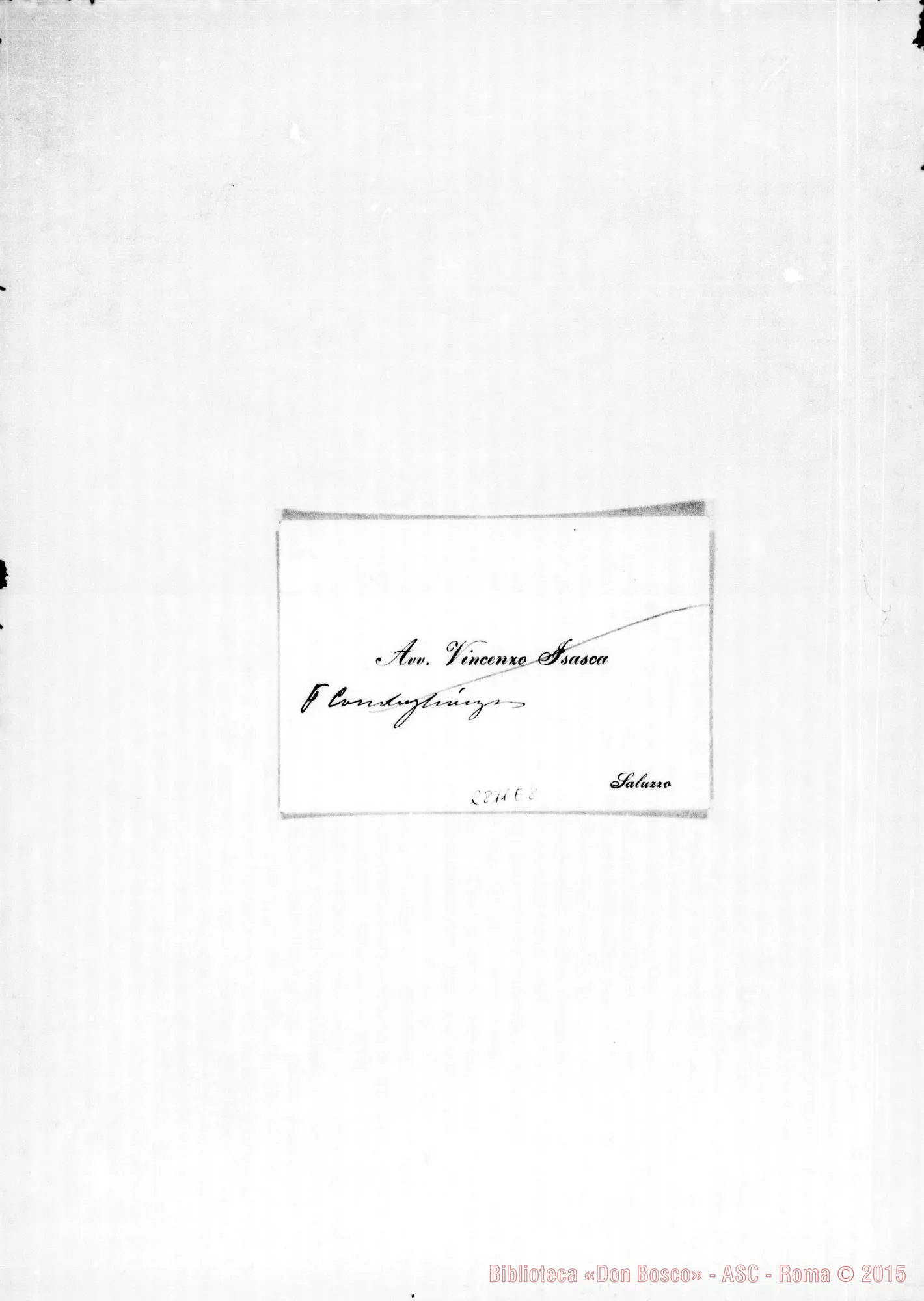 Fotogramma E 8 — Isasca Vincenzo, Avv.. Saluzzo. Biglietto da visita