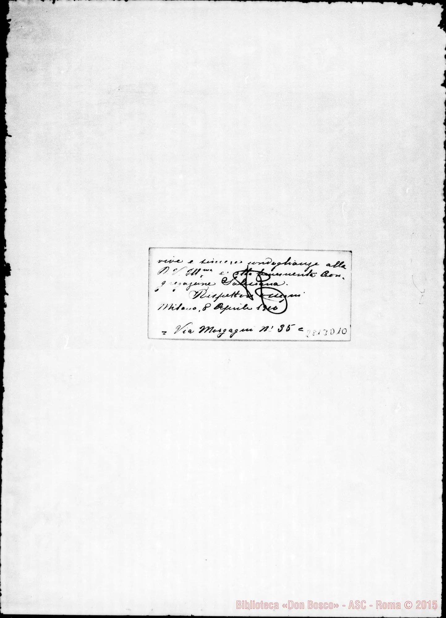 Fotogramma D 10 — Nicosia Pendibene Ottavina. Biglietto da visita