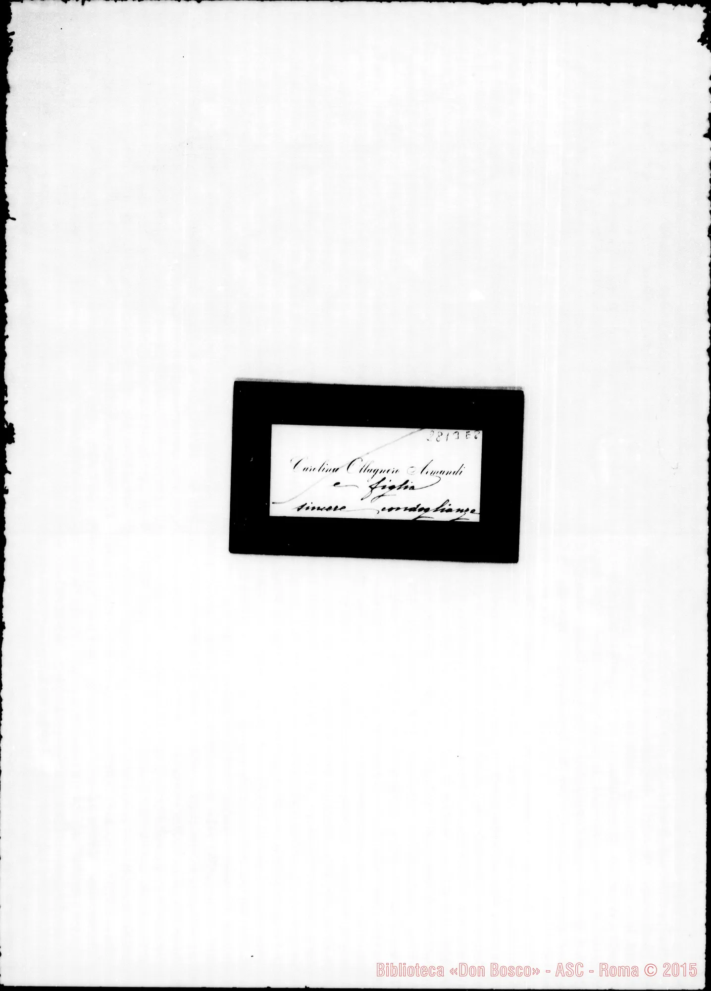 Fotogramma E 8 — Ollagnero Armandi Carolina. Biglietto da visita