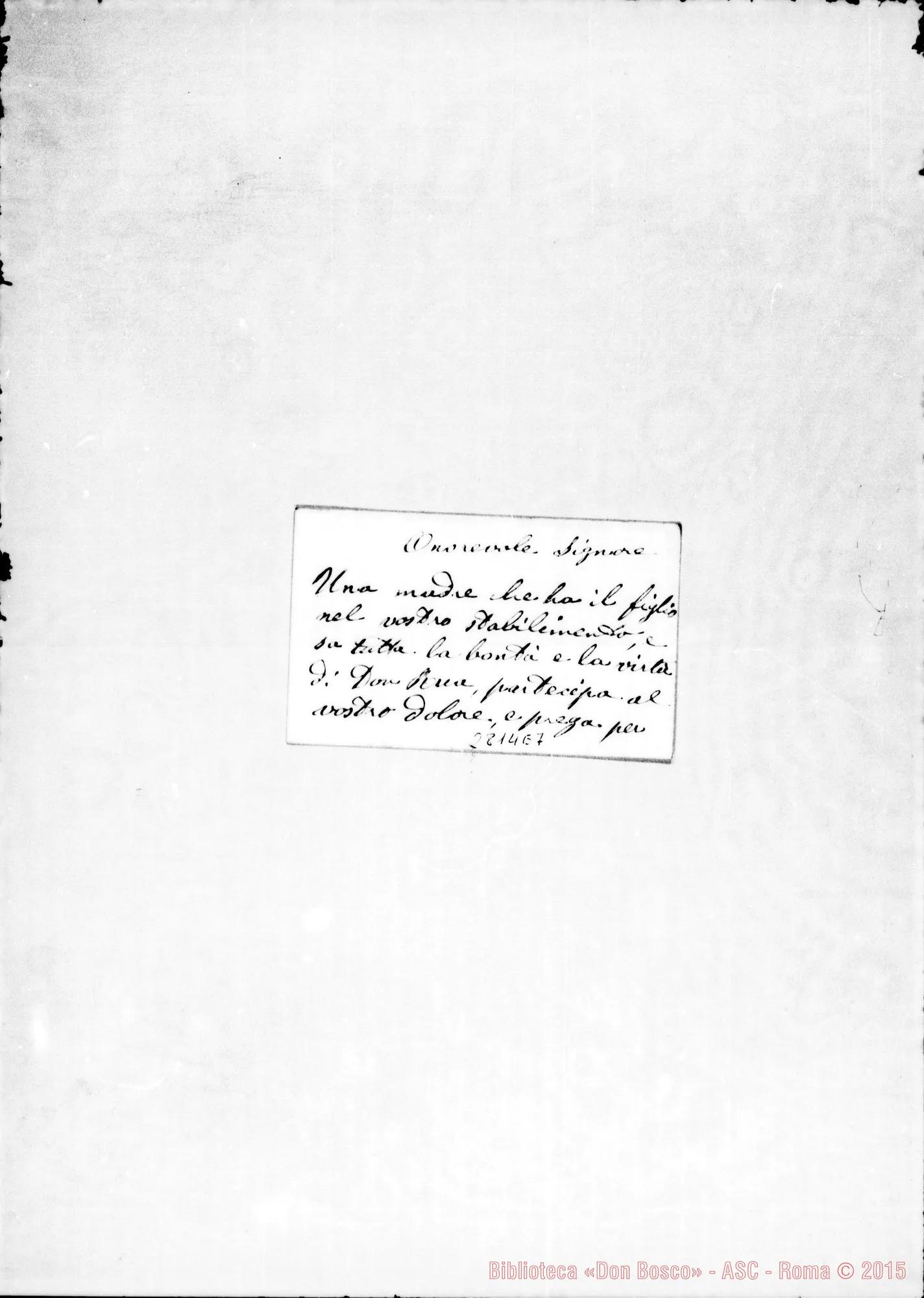 Fotogramma E 7 — Raymond Maria. Biglietto da visita
