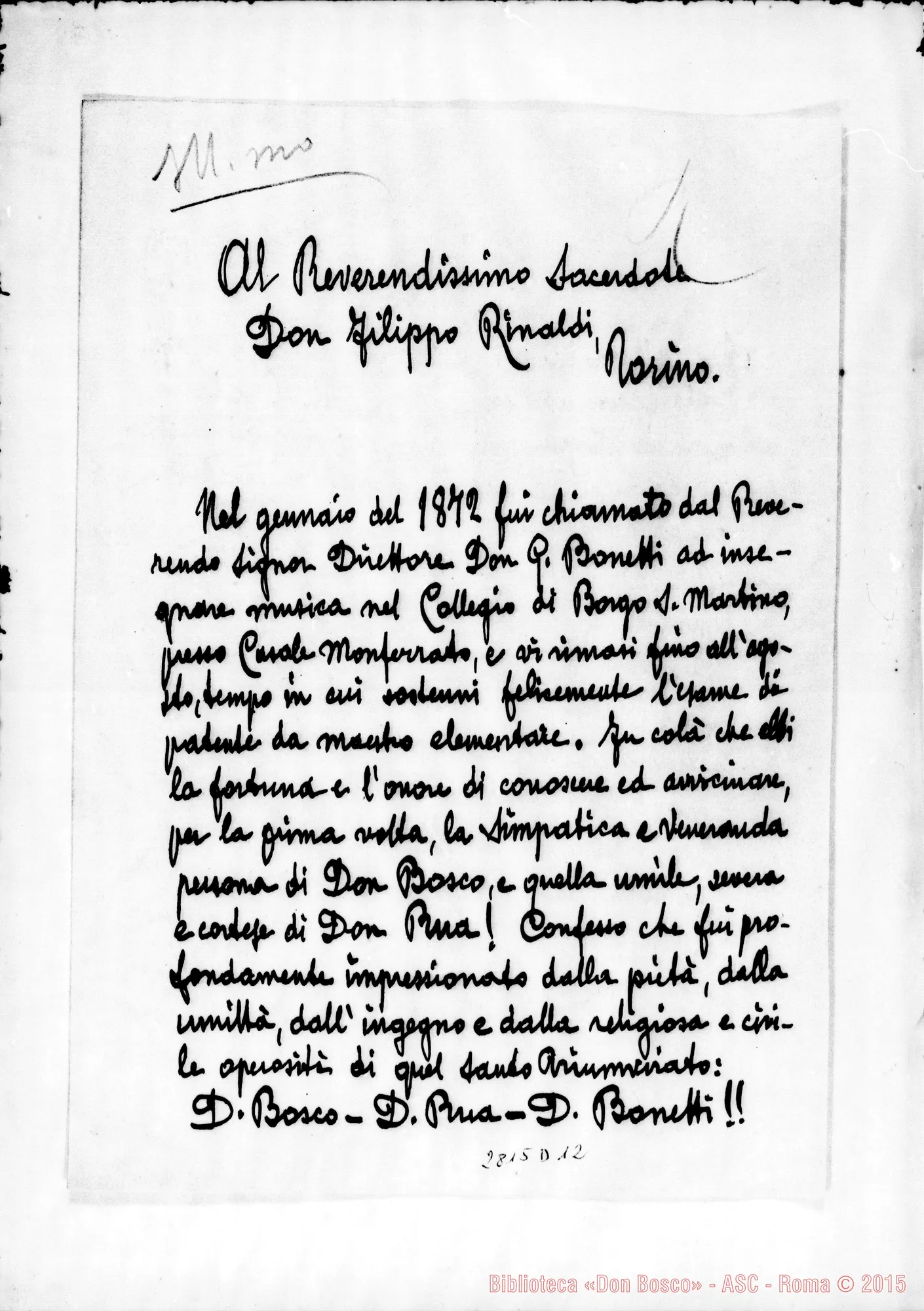 Fotogramma D 12 — Soma G., maestro. Borgomanero