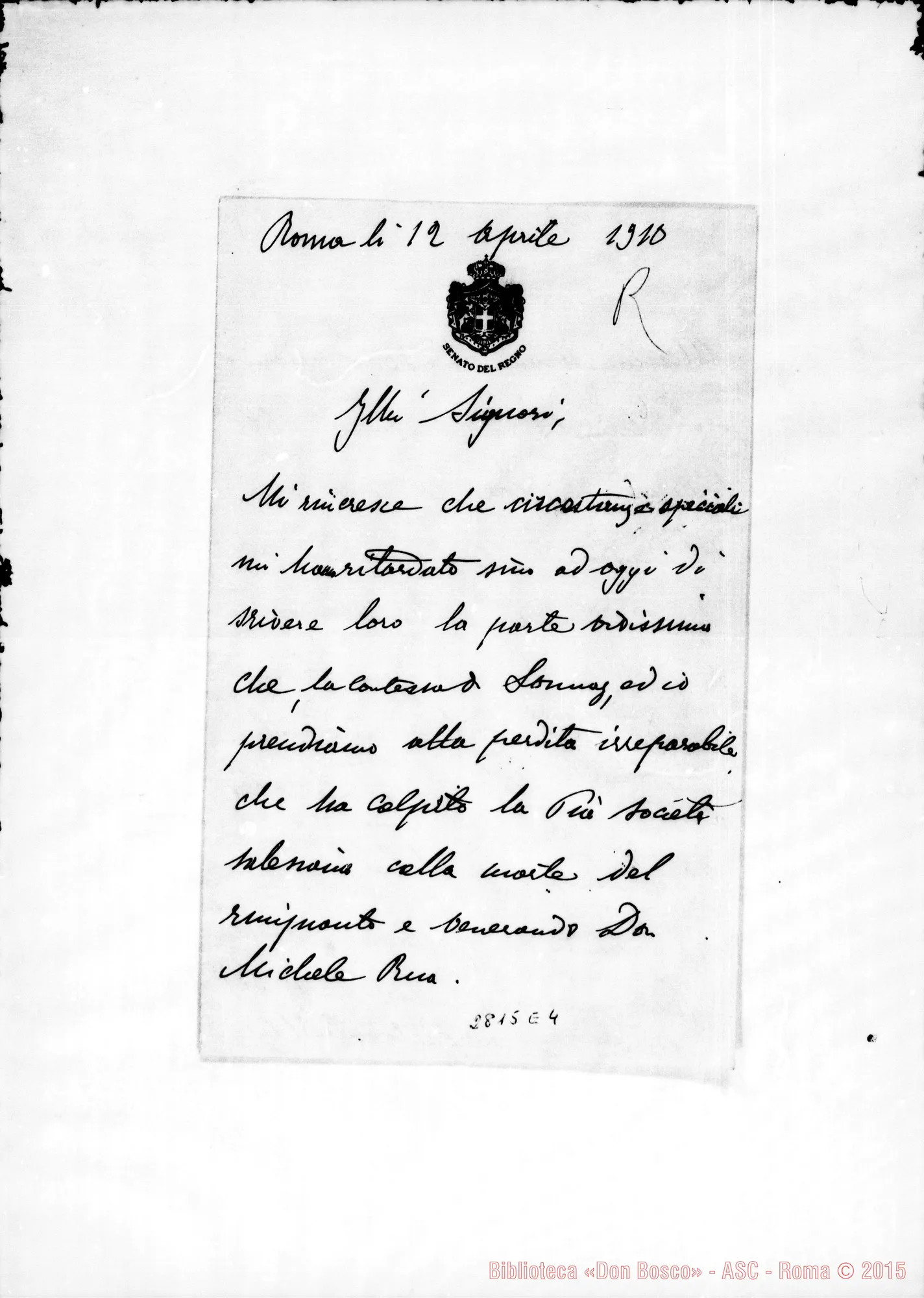Fotogramma E 4 — Sonnaz nata Collobiano, contessa. Roma