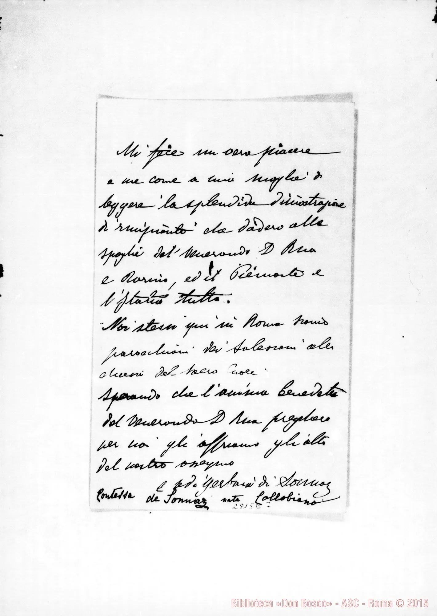 Fotogramma E 7 — Sonnaz nata Collobiano, contessa. Roma
