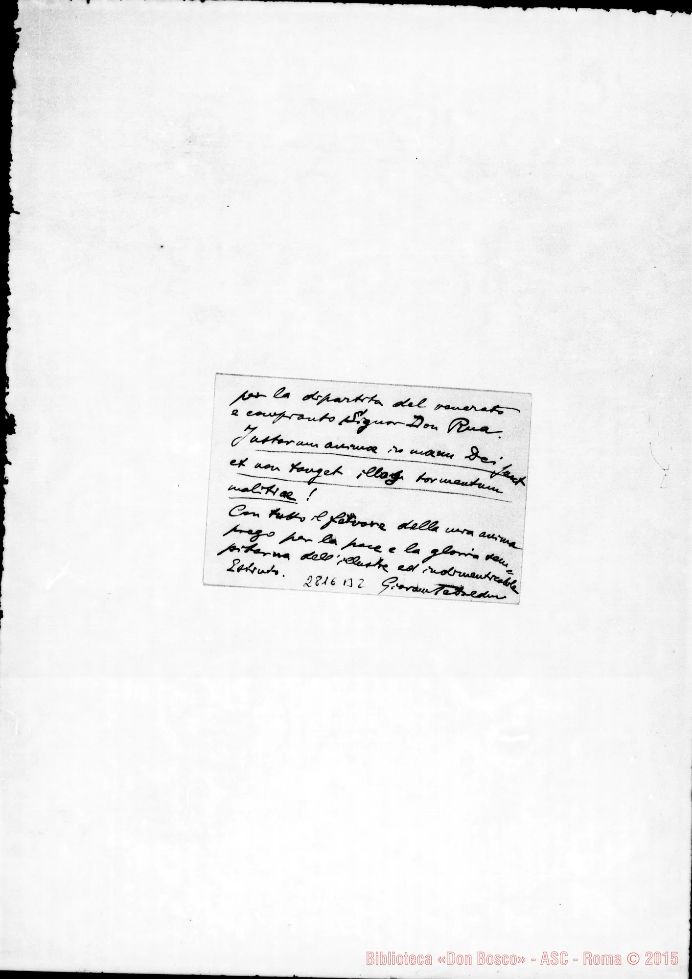 Fotogramma B 2 — Tebaldini Giovanni, comm.. Loreto. Biglietto da visita