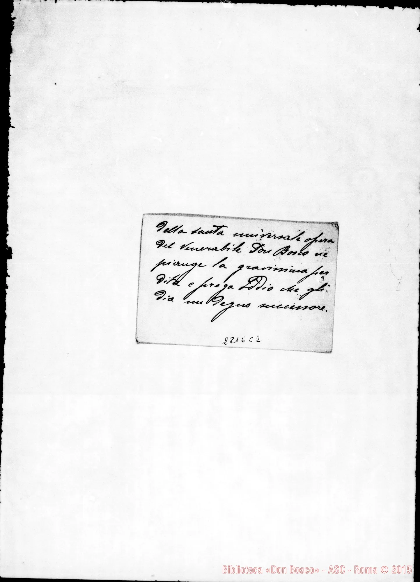 Fotogramma C 2 — Travaglia Plinio, cav., cooperatore. Biglietto da visita. Roma