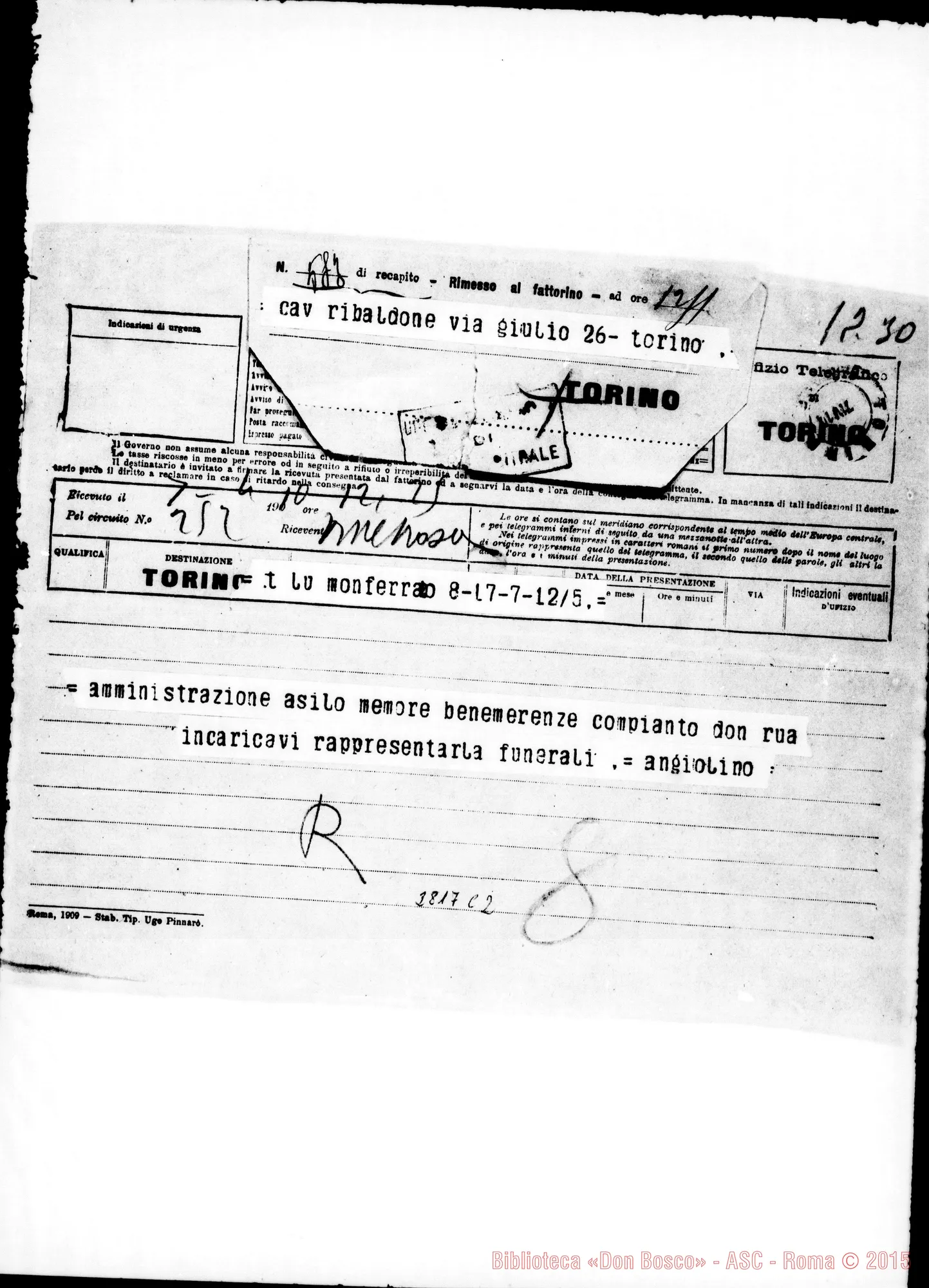 Fotogramma C 2 — Asilo di Lu Monferrato. Angiolino. Telegramma