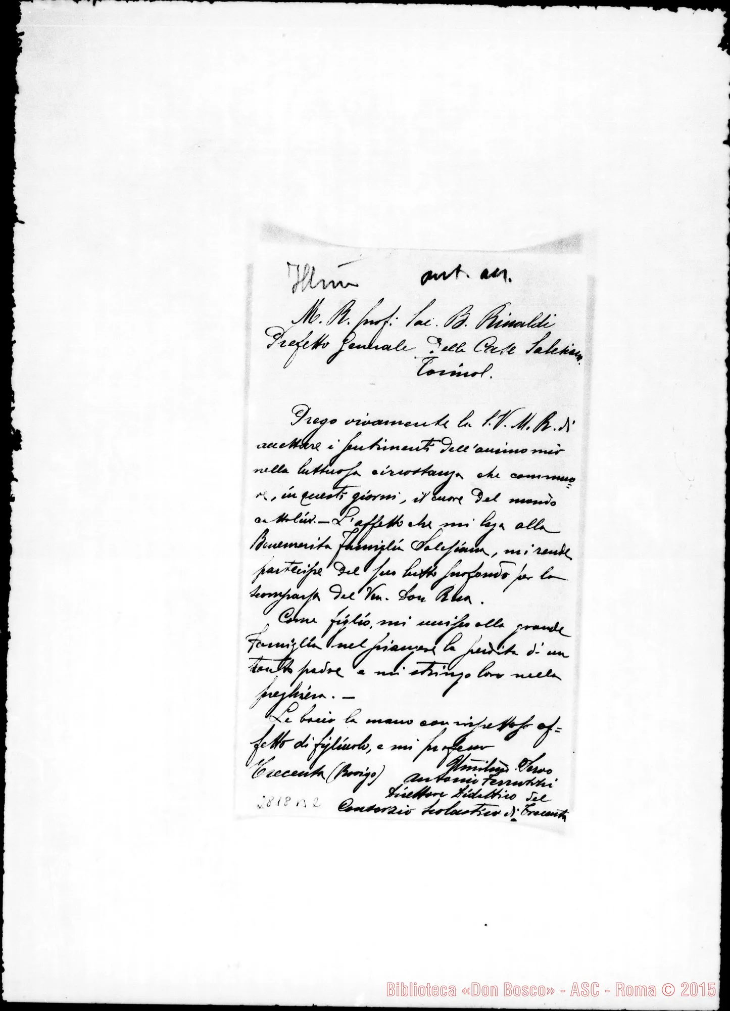 Fotogramma B 2 — Consorzio Scolastico. Trecenta. Antonio Ferruzzi