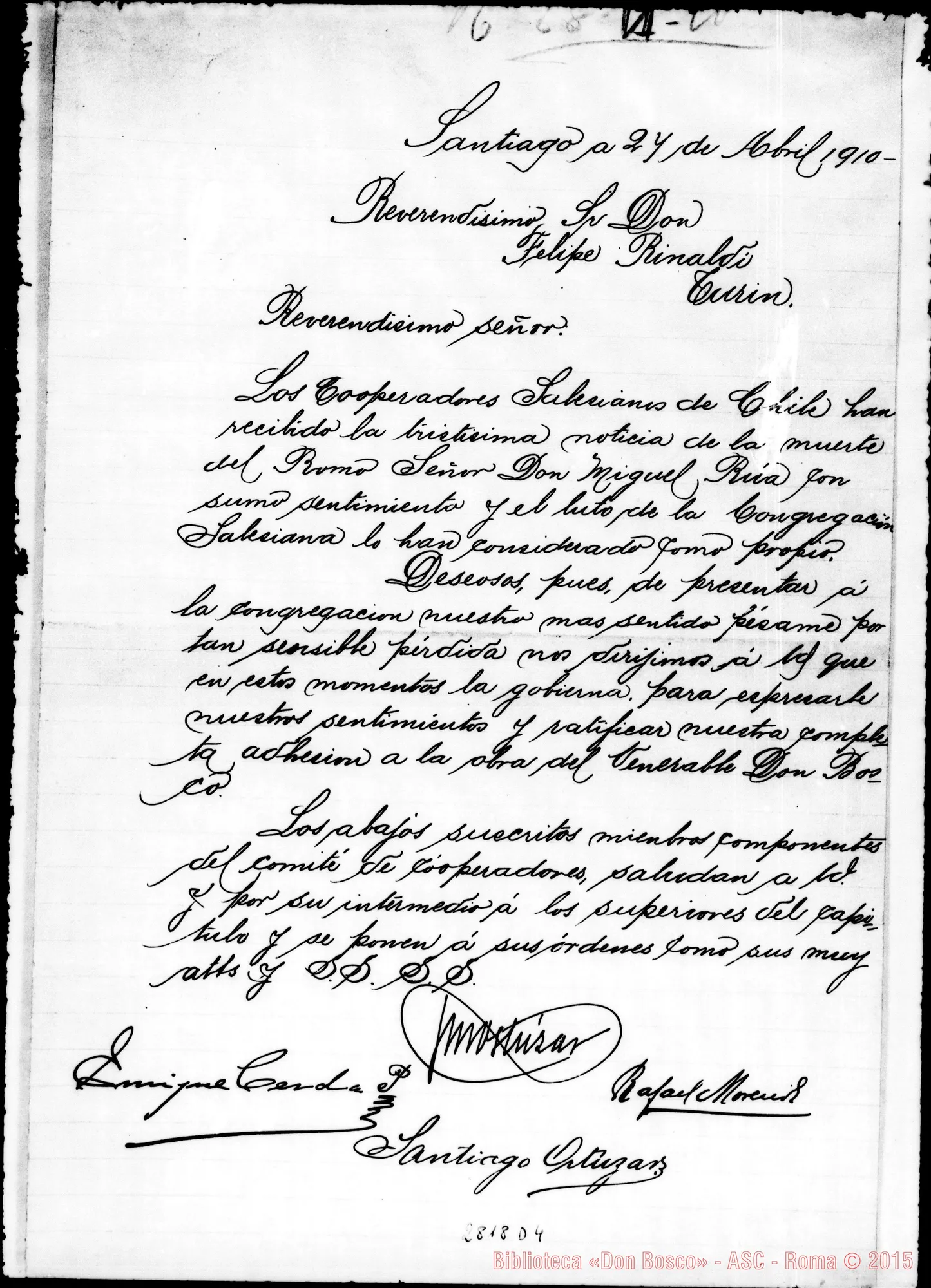 Fotogramma D 4 — Santiago del Chile. Caballeros: M. Ortúzar. Autogr. di D. Rinaldi