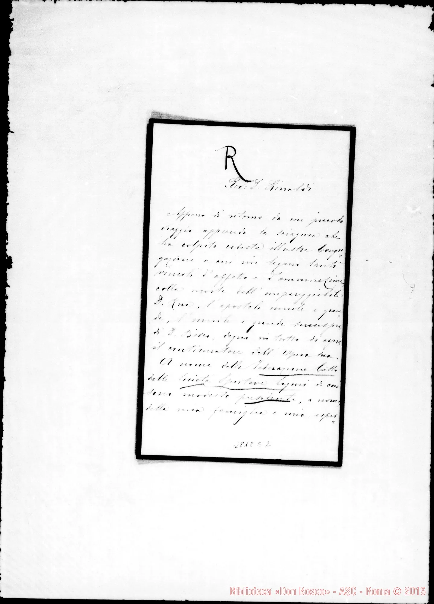 Fotogramma E 2 — Federazione Cattolica Società Sportive. Rapallo. Lorenzo Ricci, Avv.