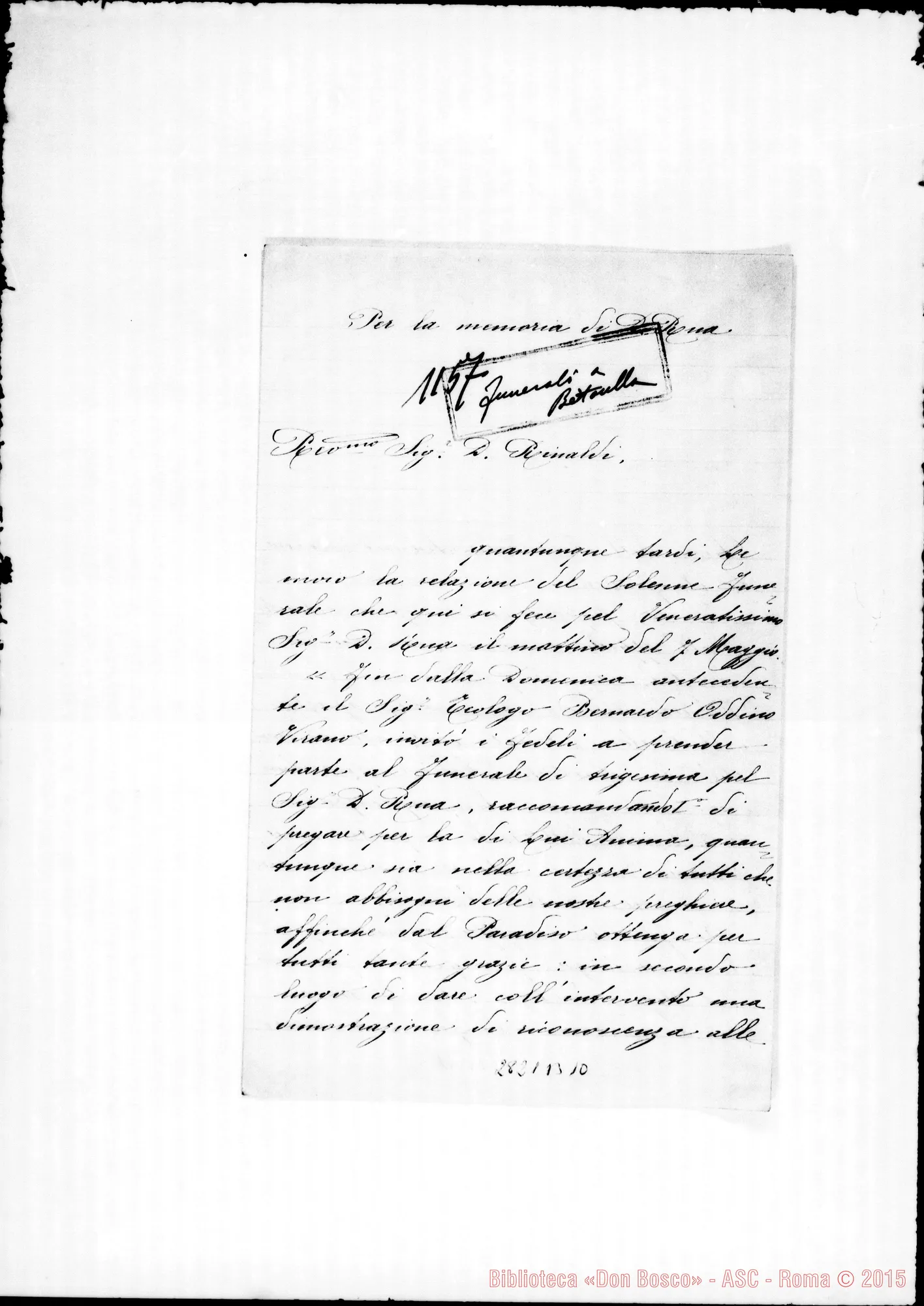 Fotogramma B 10 — Bertolla: Scrive Suor Tittoni Maria, FMA