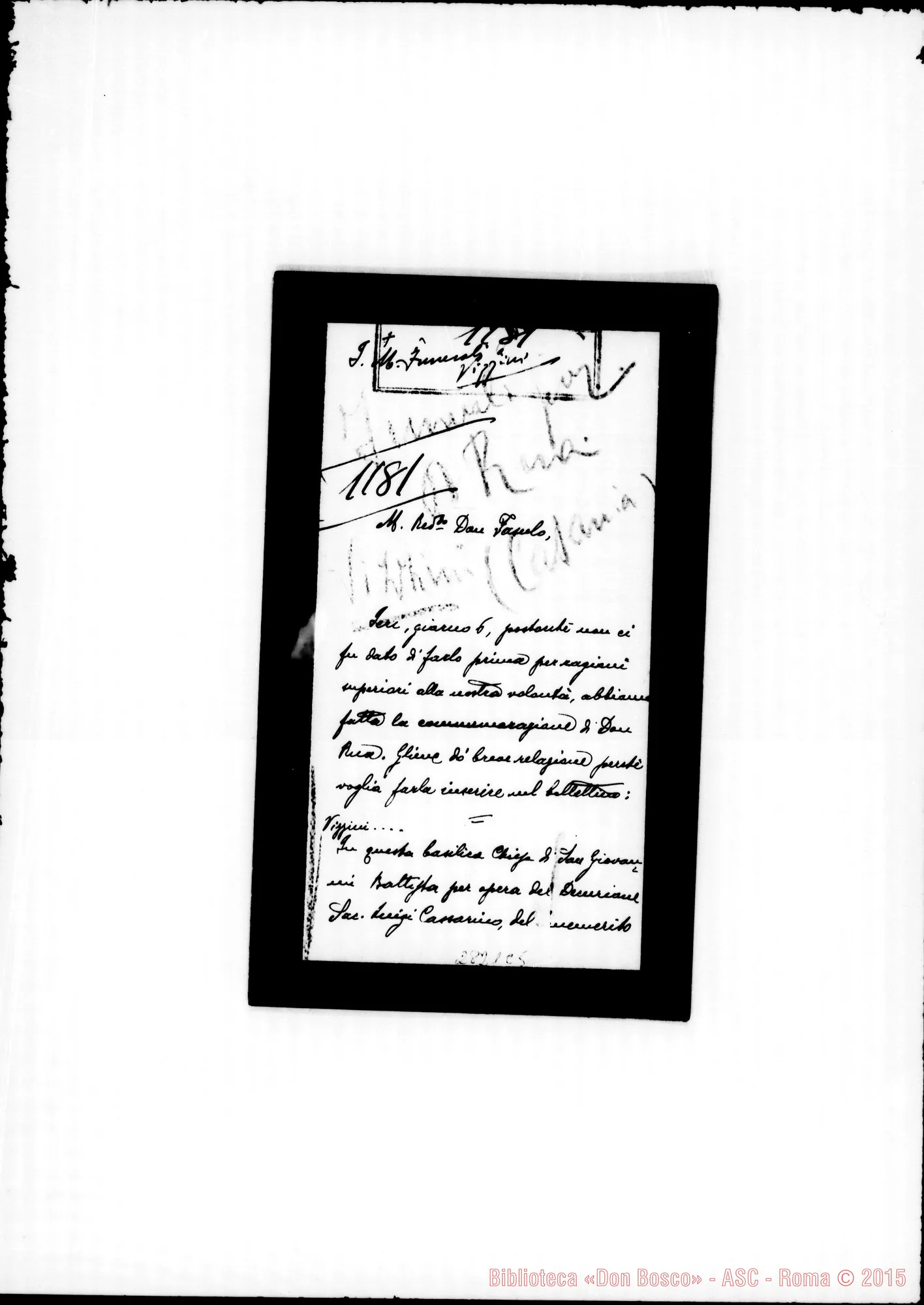 Fotogramma C 5 — Catania: Sac. Cassarino Luigi