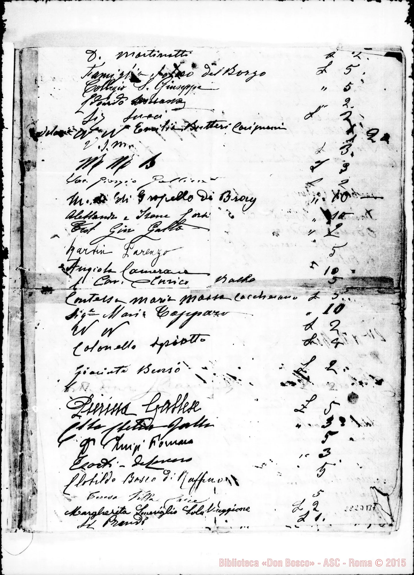 Fotogramma B 7 — Sottoscrizione per la tomba di D. Rua. 1911
