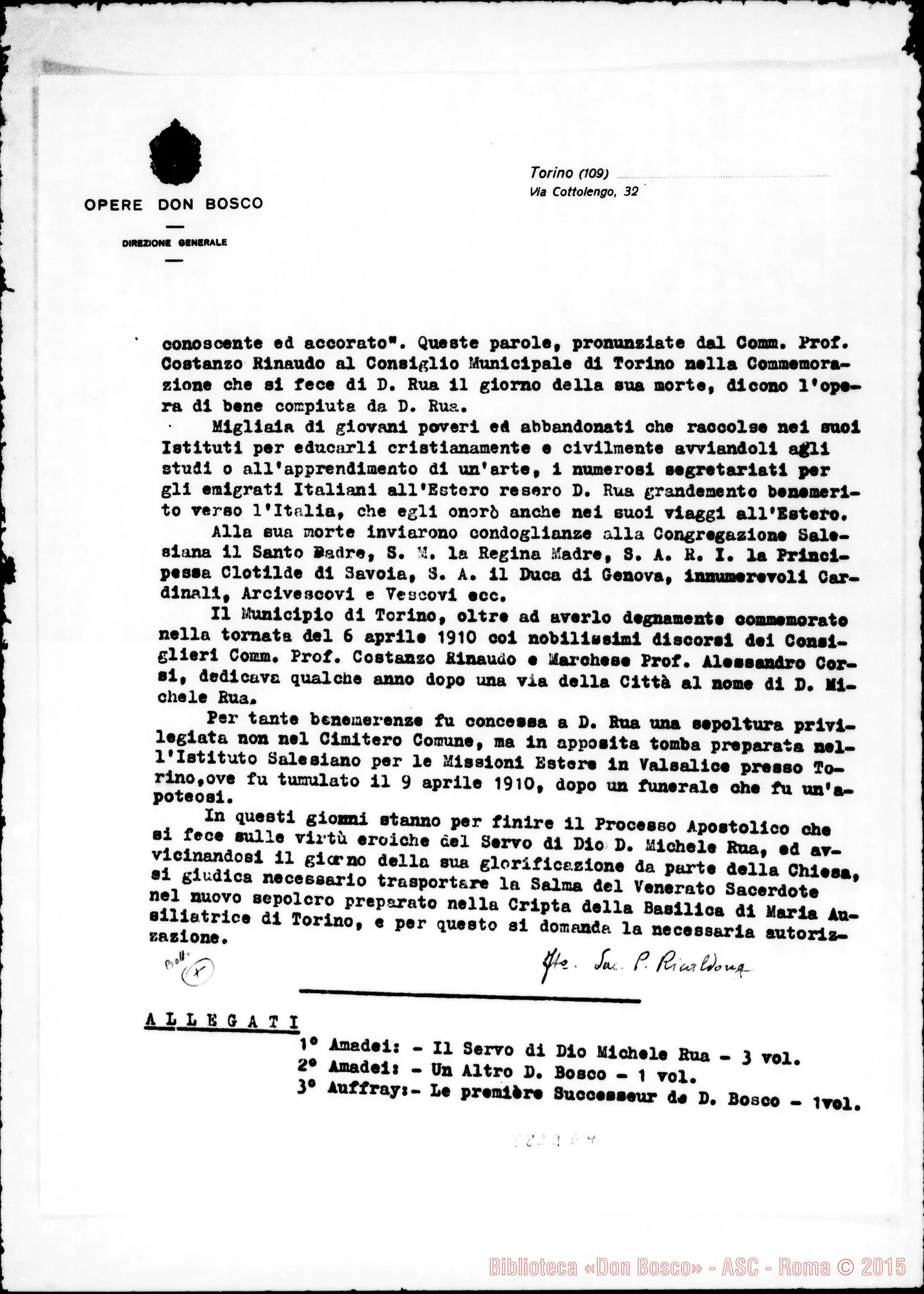 Fotogramma E 4 — Brevi cenni biografici di D. Michele Rua. D. Ricaldone