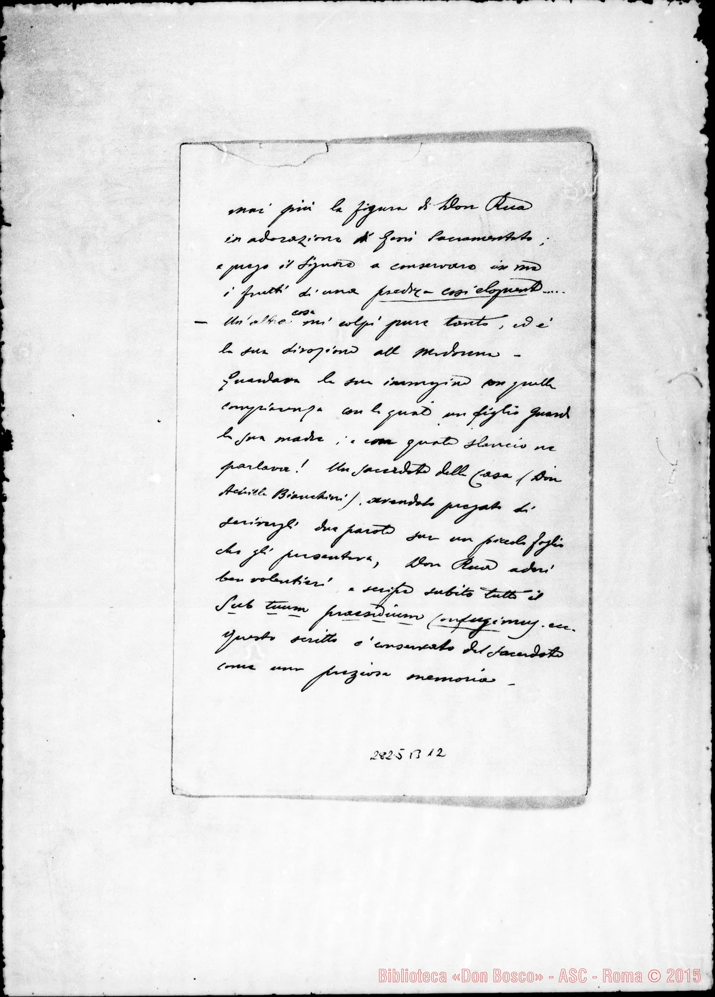 Fotogramma B 12 — Airaldi Pietro, sac. dirett. delie Scuole Apostoliche. Mondovì: Lettera A D. Albera, P 11-11-1915