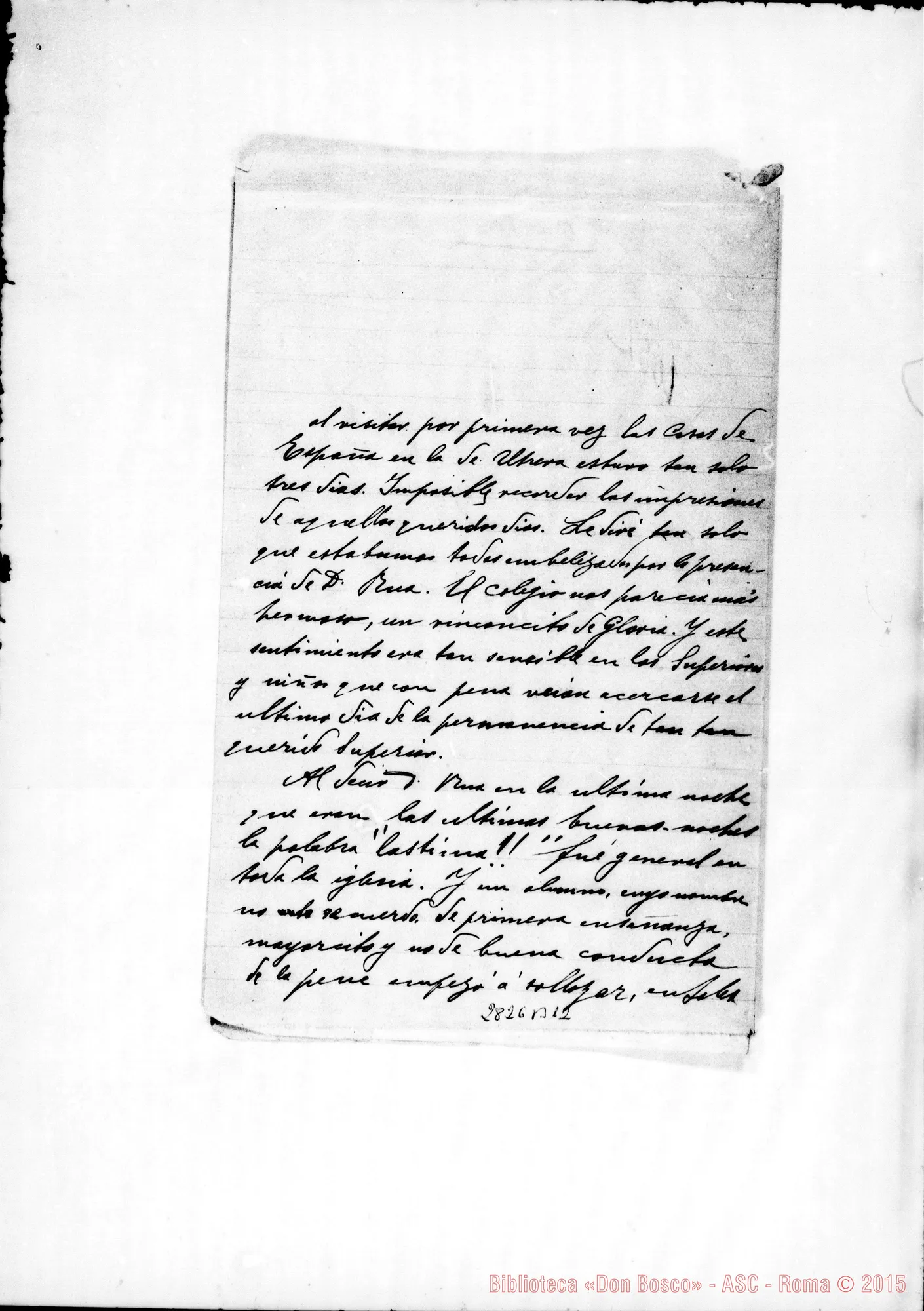 Fotogramma B 12 — Arata Maurizio, SDB: Lettera A D. Filippo Rinaldi. Mosquera, 12-08-1910