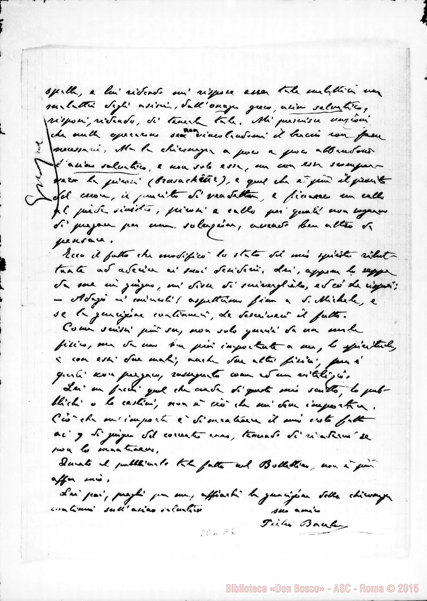 Fotogramma A 6 — Barale Pietro, SDB: Lettera A D. Amadei, il 29-09-1923